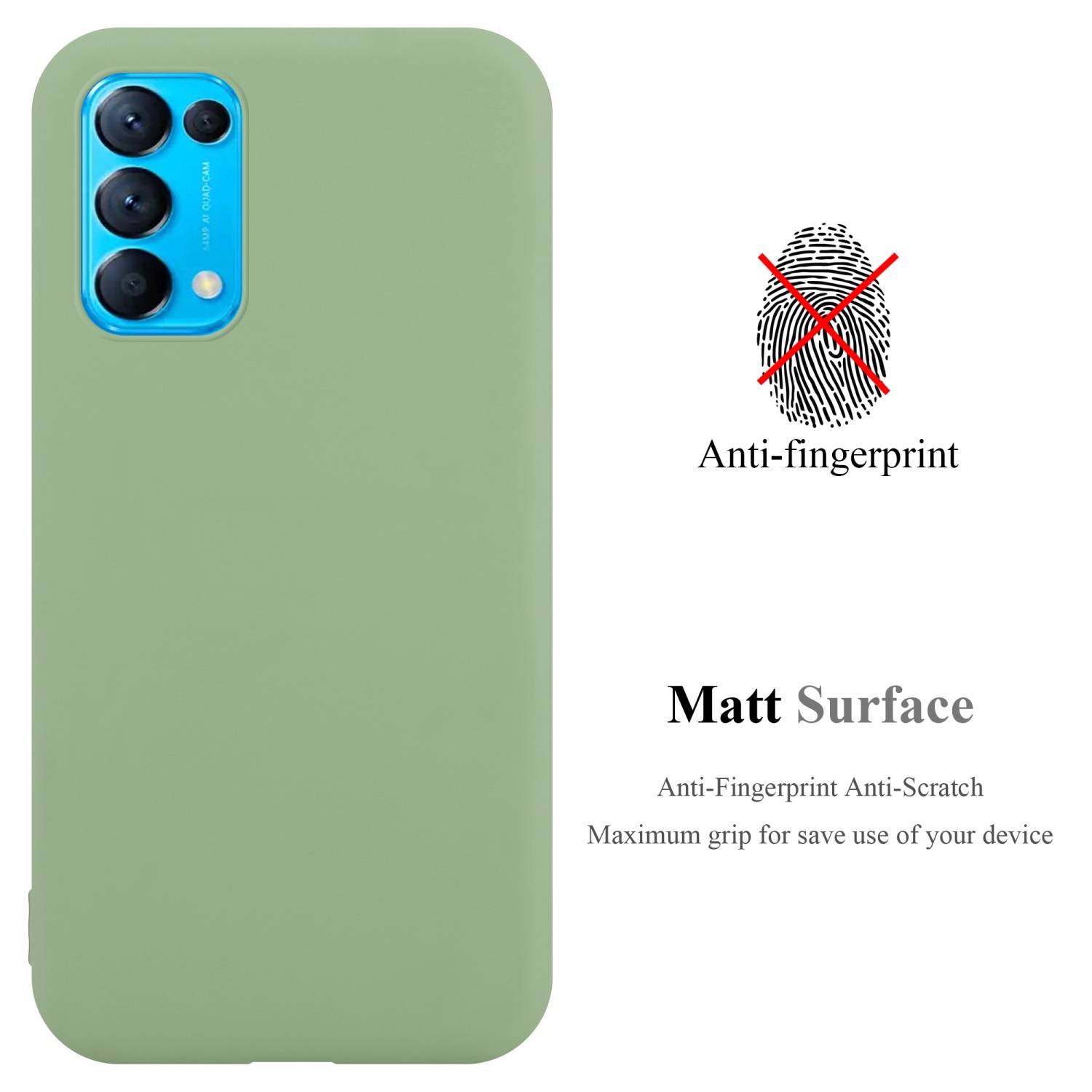 Cadorabo Hülle für Oppo FIND X3 LITE Schutzhülle in Grün Handyhülle TPU Silikon Etui Case Cover