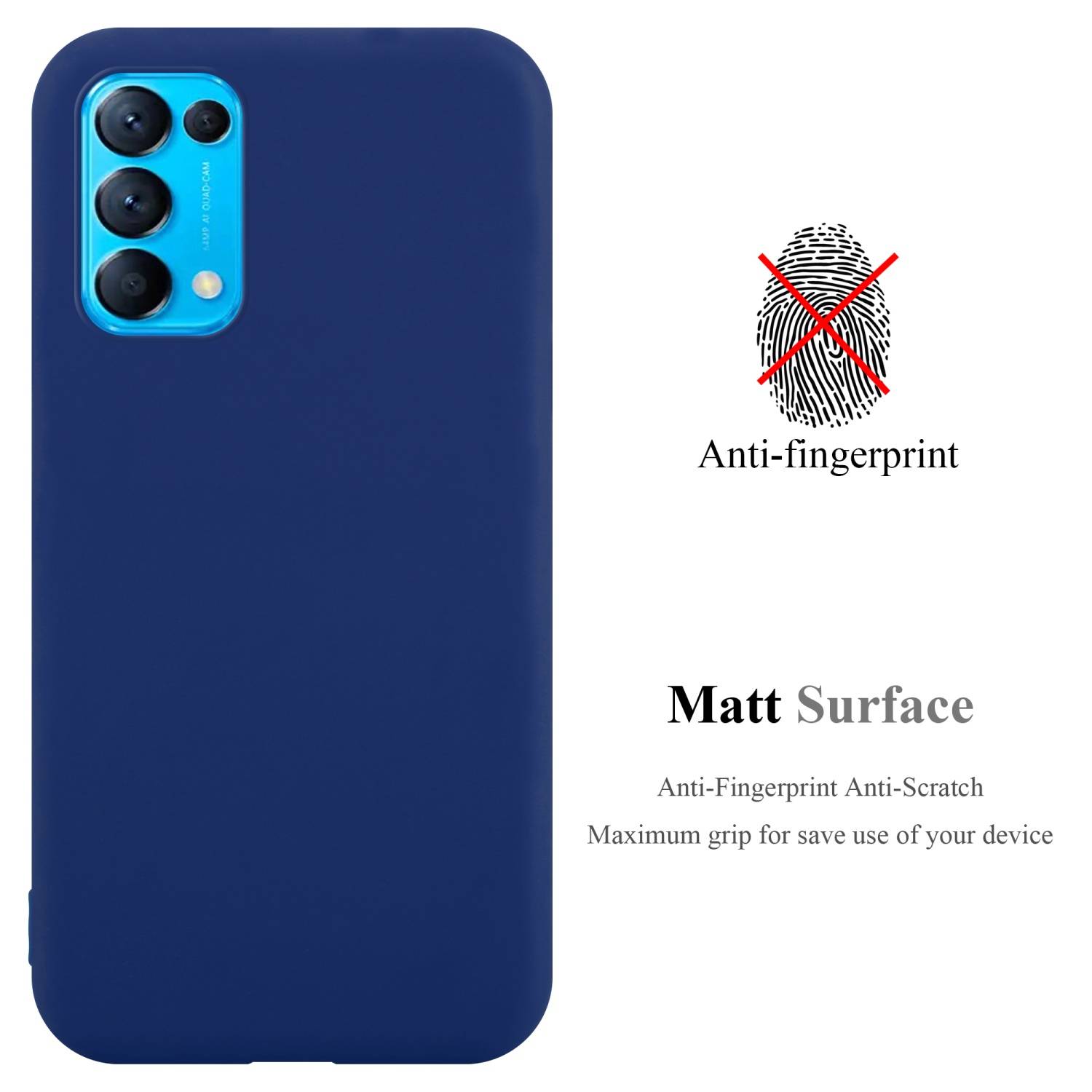 Cadorabo Hülle für Oppo FIND X3 LITE Schutzhülle in Blau Handyhülle TPU Silikon Etui Case Cover
