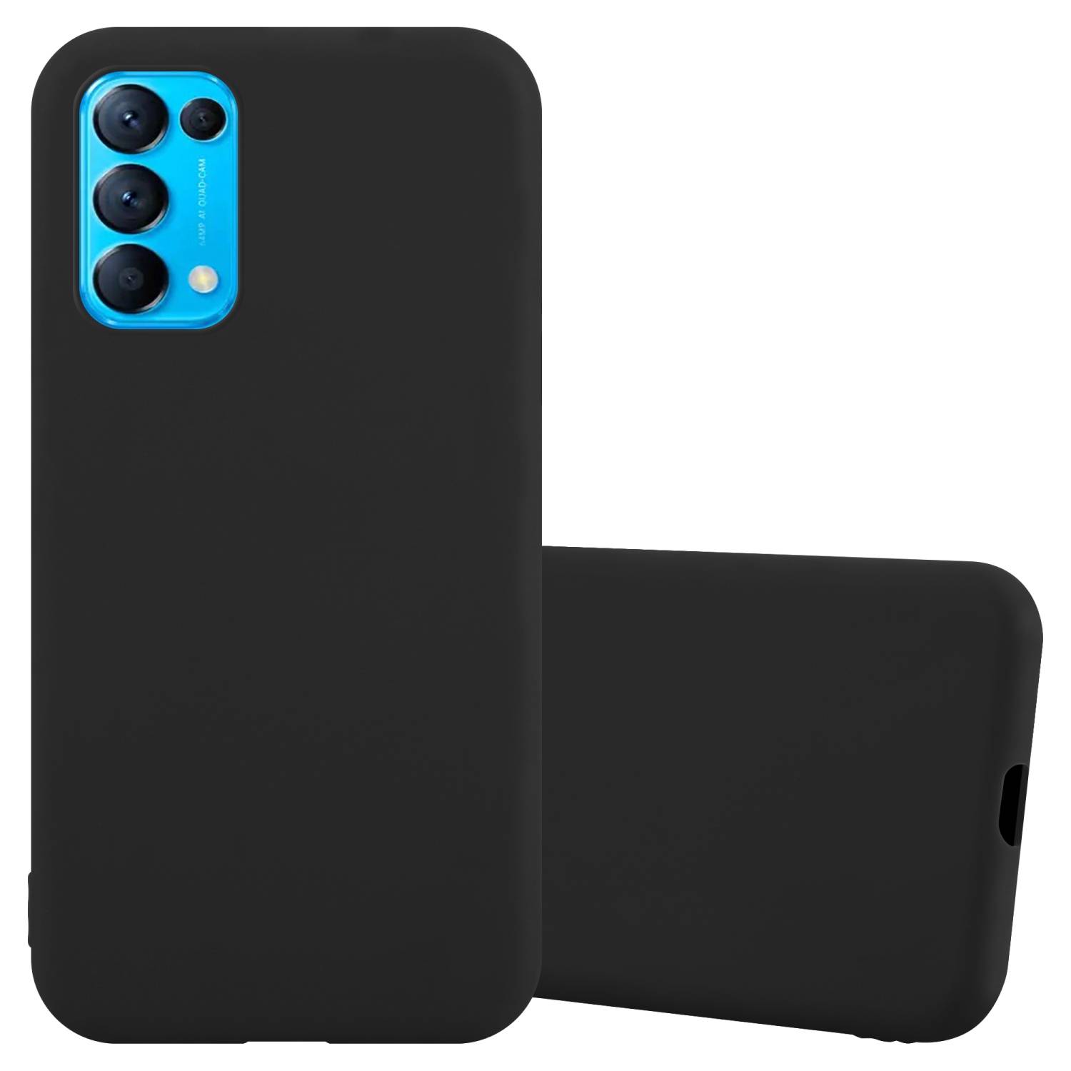 Cadorabo Hülle für Oppo FIND X3 LITE Schutzhülle in Schwarz Handyhülle TPU Silikon Etui Case Cover