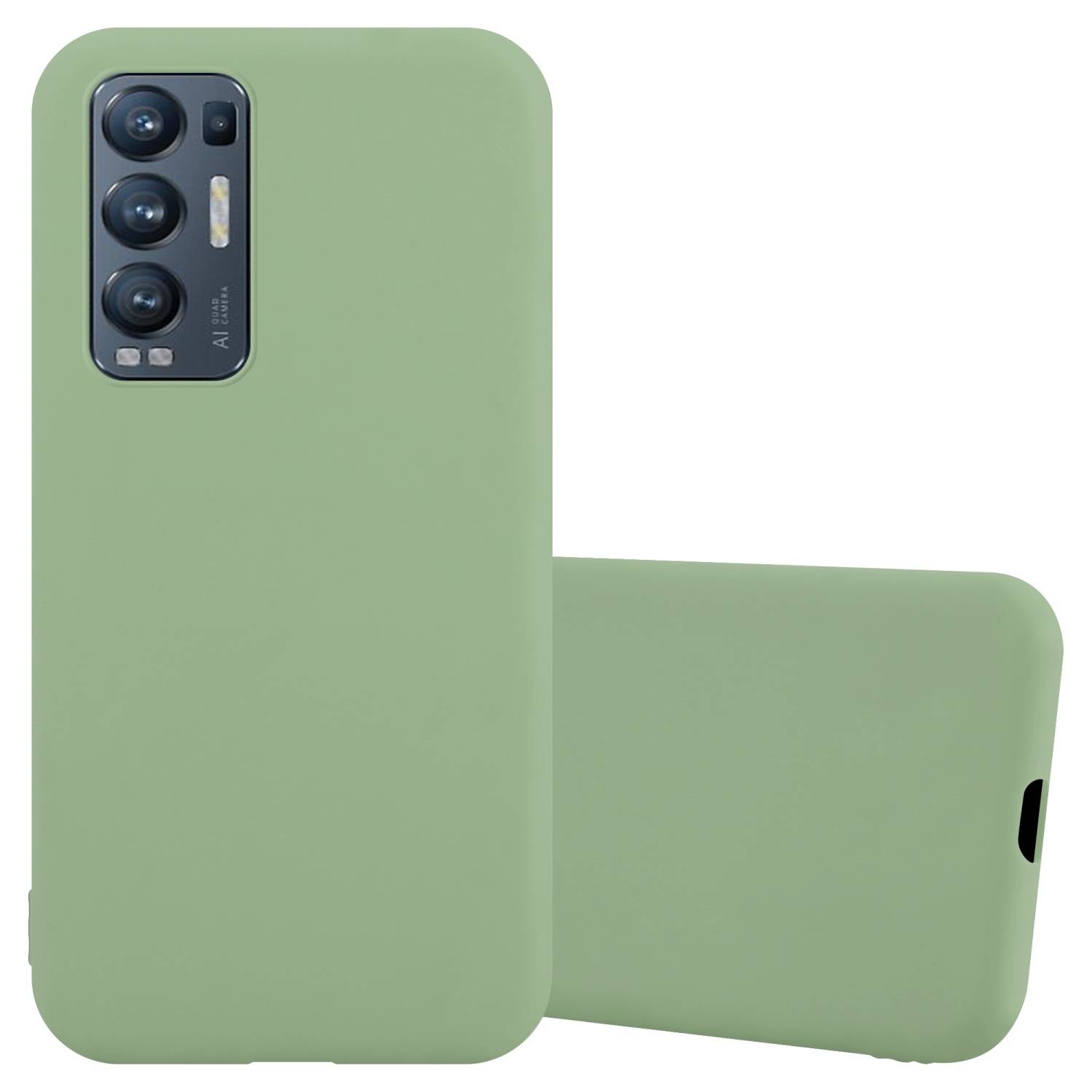 Cadorabo Hülle für Oppo FIND X3 NEO Schutzhülle in Grün Handyhülle TPU Silikon Etui Case Cover