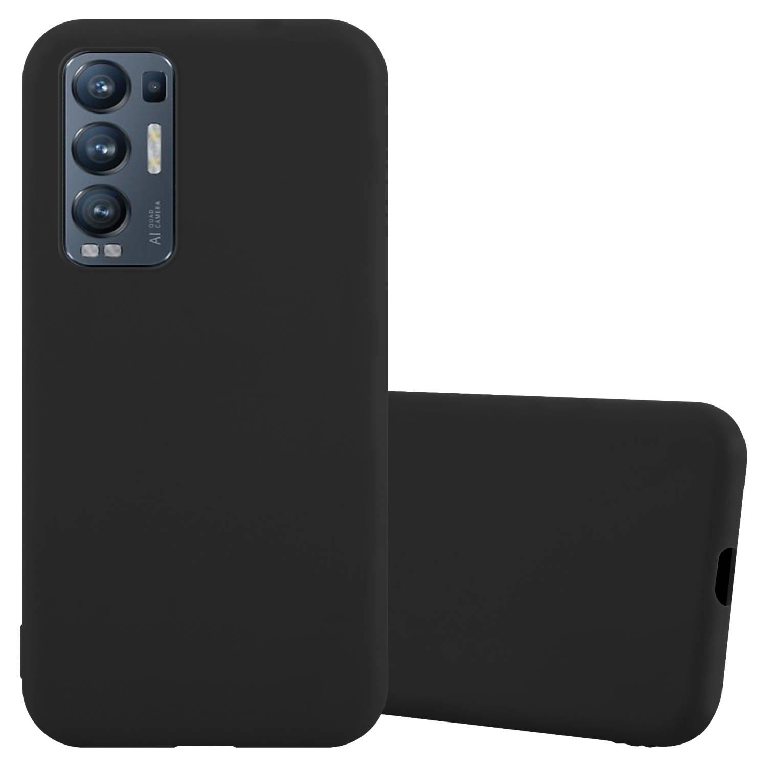 Cadorabo Hülle für Oppo FIND X3 NEO Schutzhülle in Schwarz Handyhülle TPU Silikon Etui Case Cover