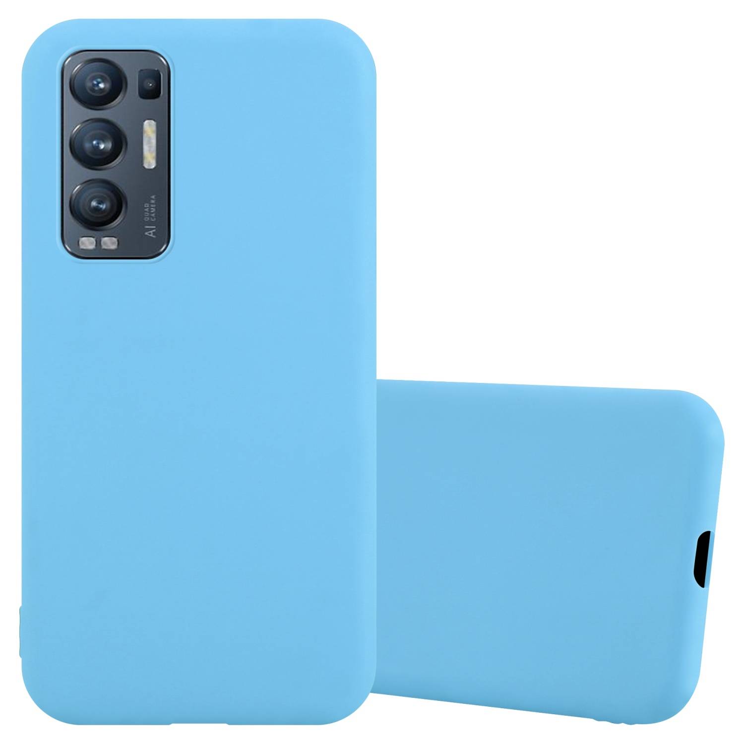 Cadorabo Hülle für Oppo FIND X3 NEO Schutzhülle in Blau Handyhülle TPU Silikon Etui Case Cover