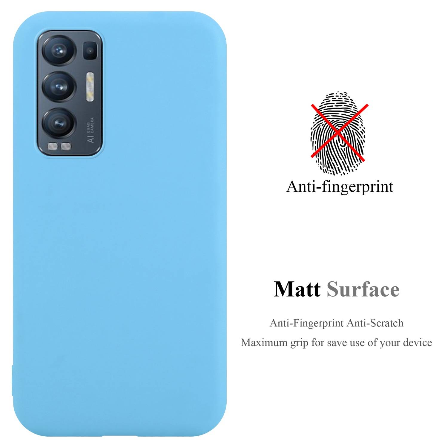 Cadorabo Hülle für Oppo FIND X3 NEO Schutzhülle in Blau Handyhülle TPU Silikon Etui Case Cover