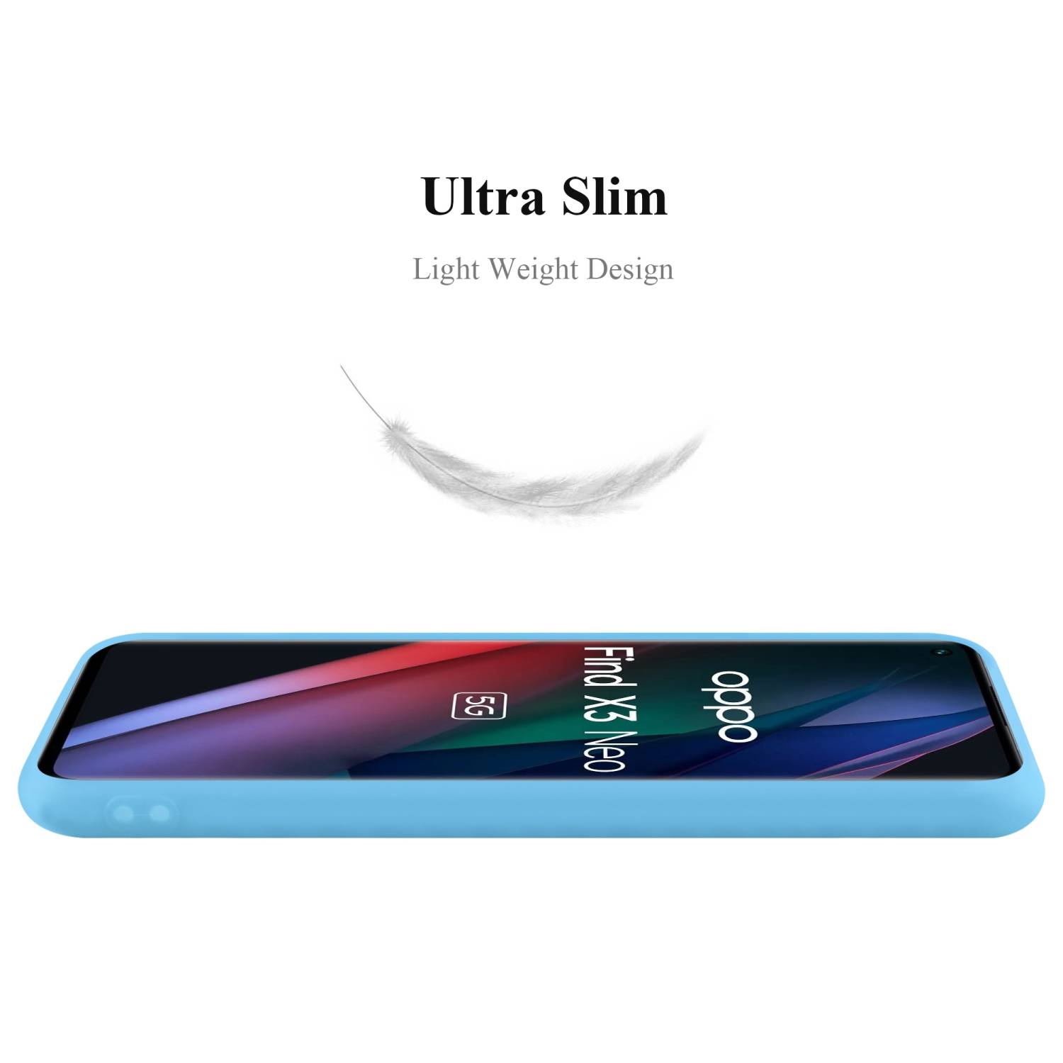 Cadorabo Hülle für Oppo FIND X3 NEO Schutzhülle in Blau Handyhülle TPU Silikon Etui Case Cover