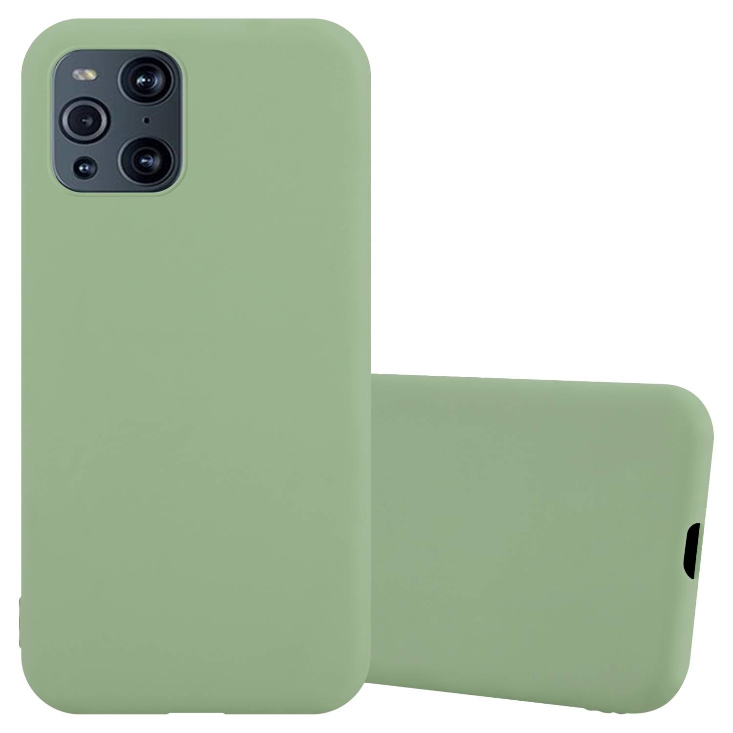 Cadorabo Hülle für Oppo FIND X3 PRO Schutzhülle in Grün Handyhülle TPU Silikon Etui Case Cover