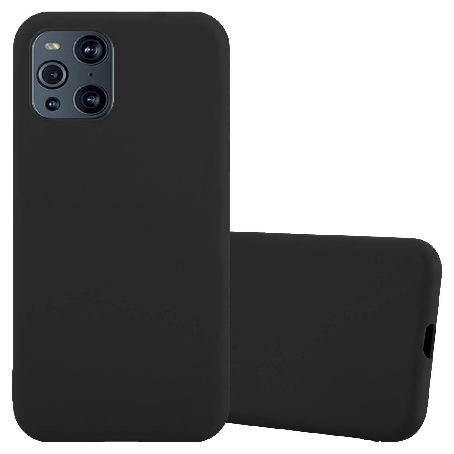 Cadorabo Hülle für Oppo FIND X3 PRO Schutzhülle in Schwarz Handyhülle TPU Silikon Etui Case Cover