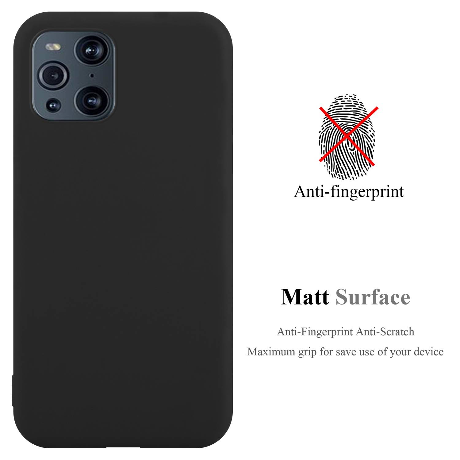 Cadorabo Hülle für Oppo FIND X3 PRO Schutzhülle in Schwarz Handyhülle TPU Silikon Etui Case Cover