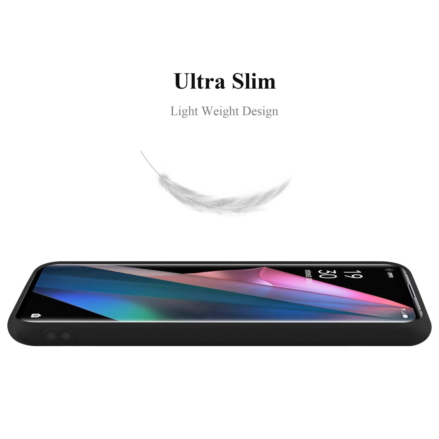 Cadorabo Hülle für Oppo FIND X3 PRO Schutzhülle in Schwarz Handyhülle TPU Silikon Etui Case Cover