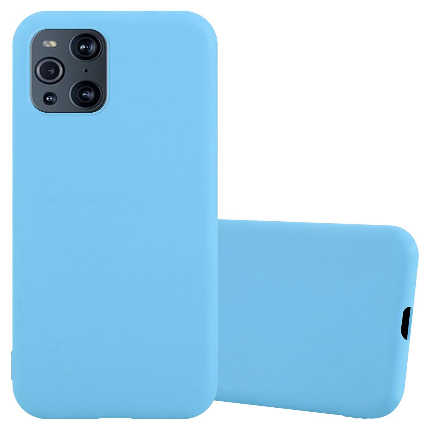 Cadorabo Hülle für Oppo FIND X3 PRO Schutzhülle in Blau Handyhülle TPU Silikon Etui Case Cover