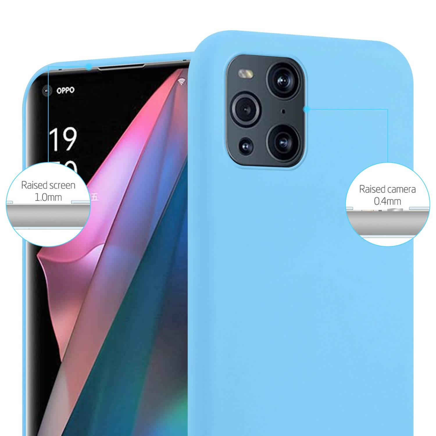 Cadorabo Hülle für Oppo FIND X3 PRO Schutzhülle in Blau Handyhülle TPU Silikon Etui Case Cover