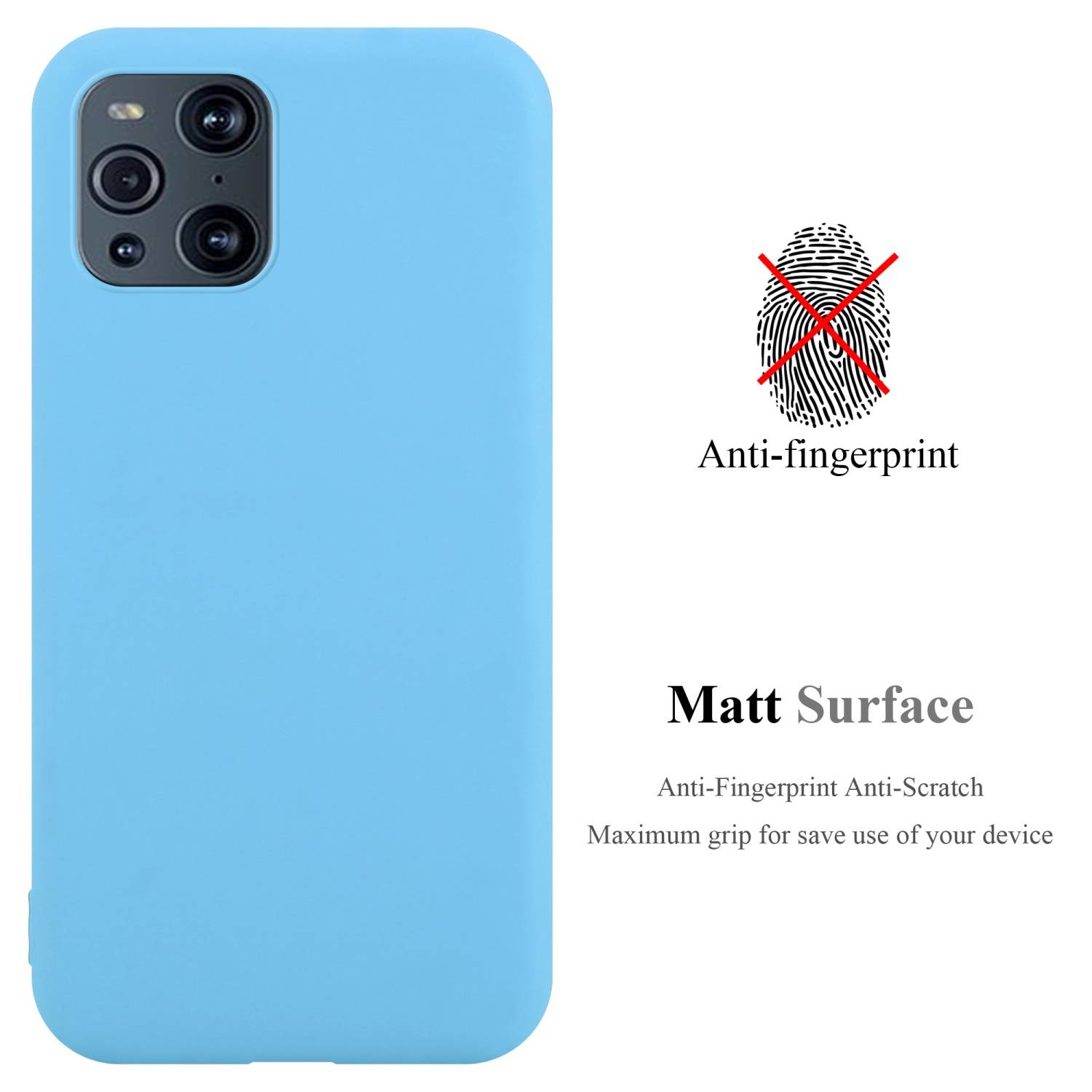 Cadorabo Hülle für Oppo FIND X3 PRO Schutzhülle in Blau Handyhülle TPU Silikon Etui Case Cover