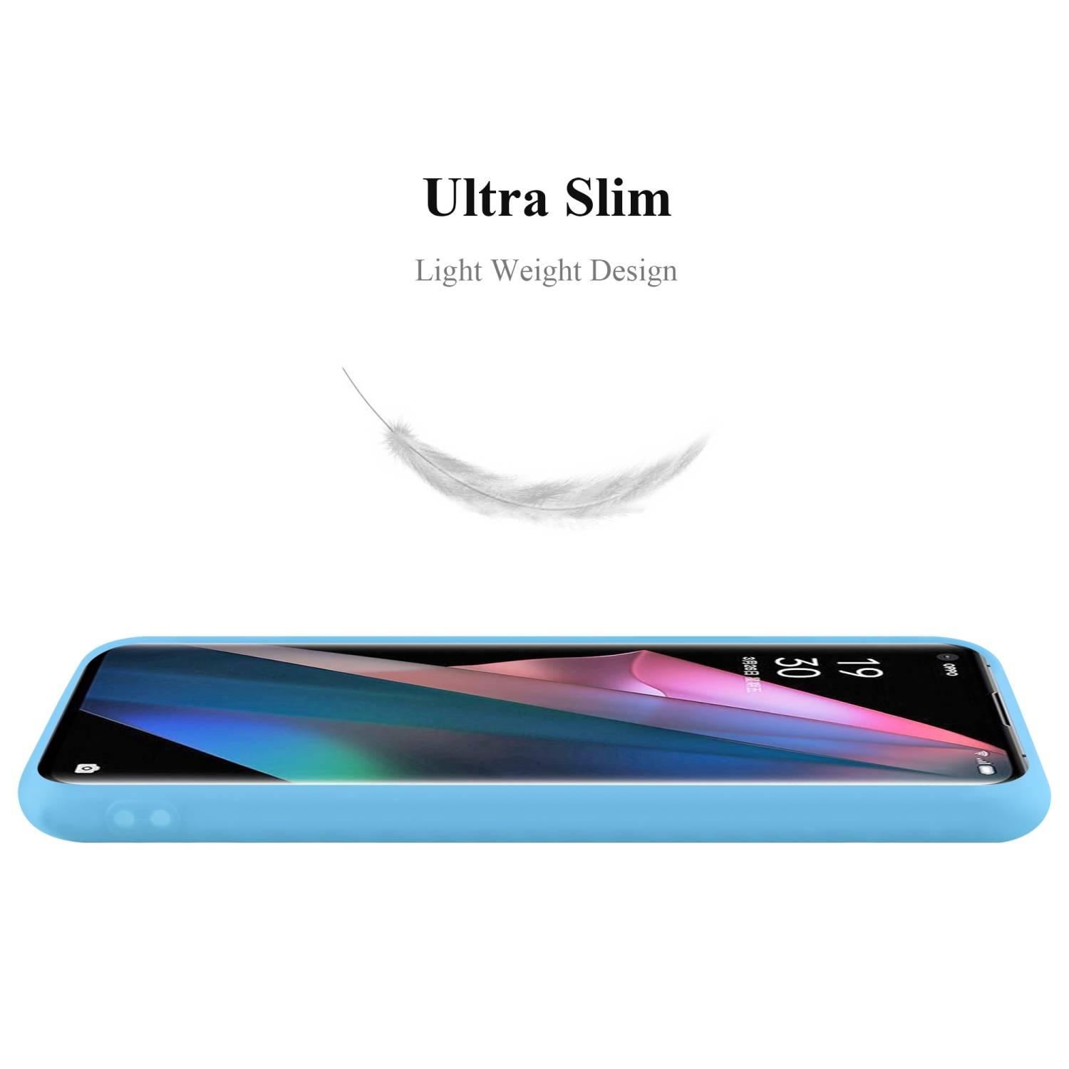 Cadorabo Hülle für Oppo FIND X3 PRO Schutzhülle in Blau Handyhülle TPU Silikon Etui Case Cover