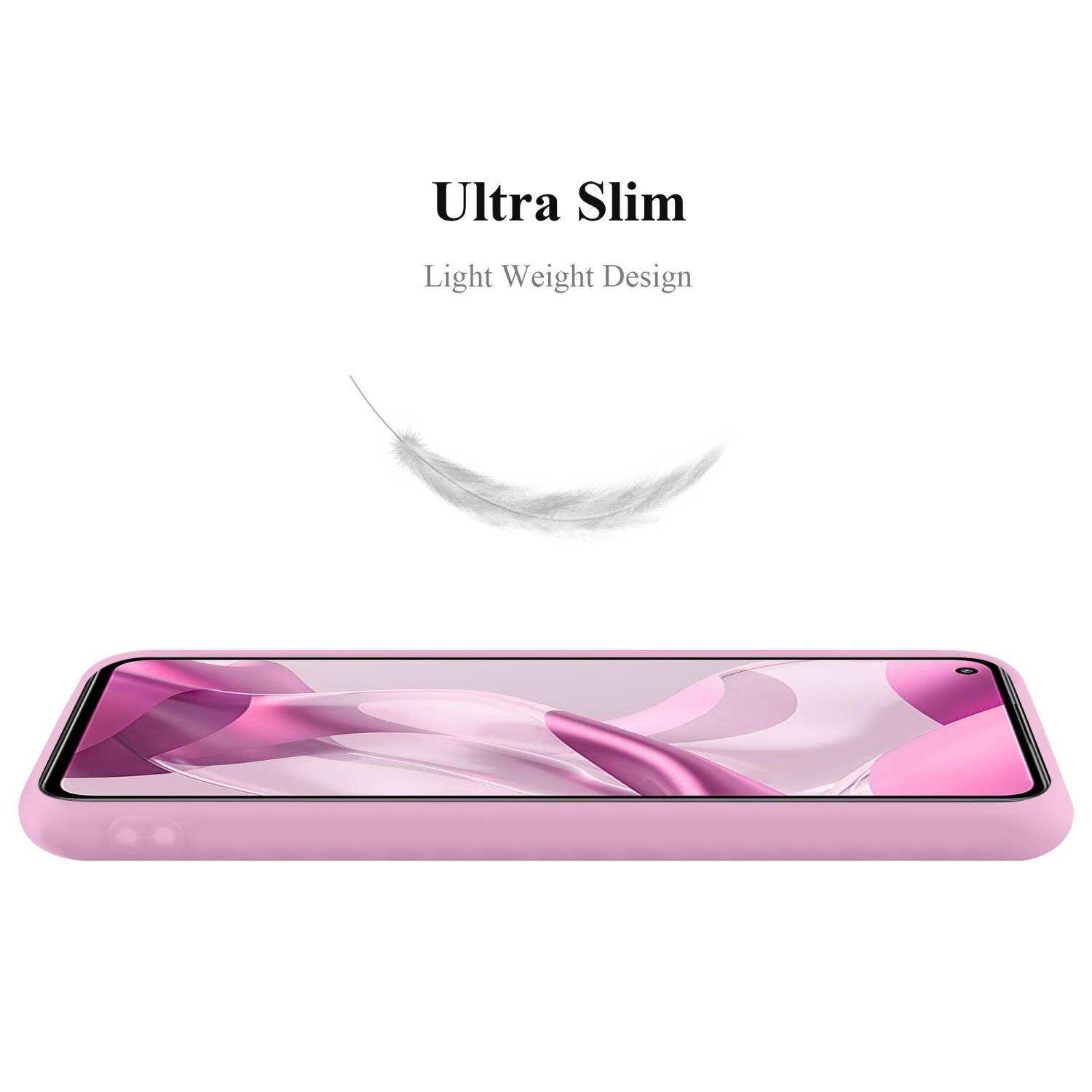 Cadorabo Hülle für Xiaomi Mi 11 LITE (4G / 5G) / 11 LITE NE Schutzhülle in Rosa Handyhülle TPU Silikon Etui Case Cover