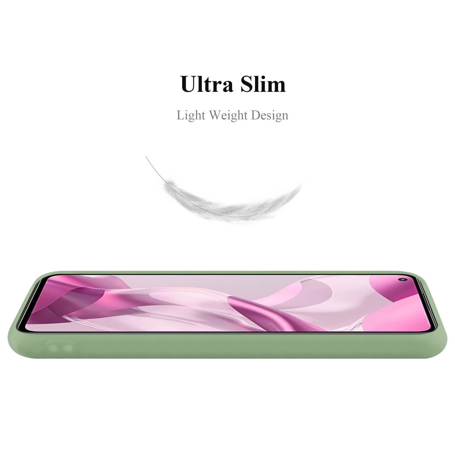 Cadorabo Hülle für Xiaomi Mi 11 LITE (4G / 5G) / 11 LITE NE Schutzhülle in Grün Handyhülle TPU Silikon Etui Case Cover