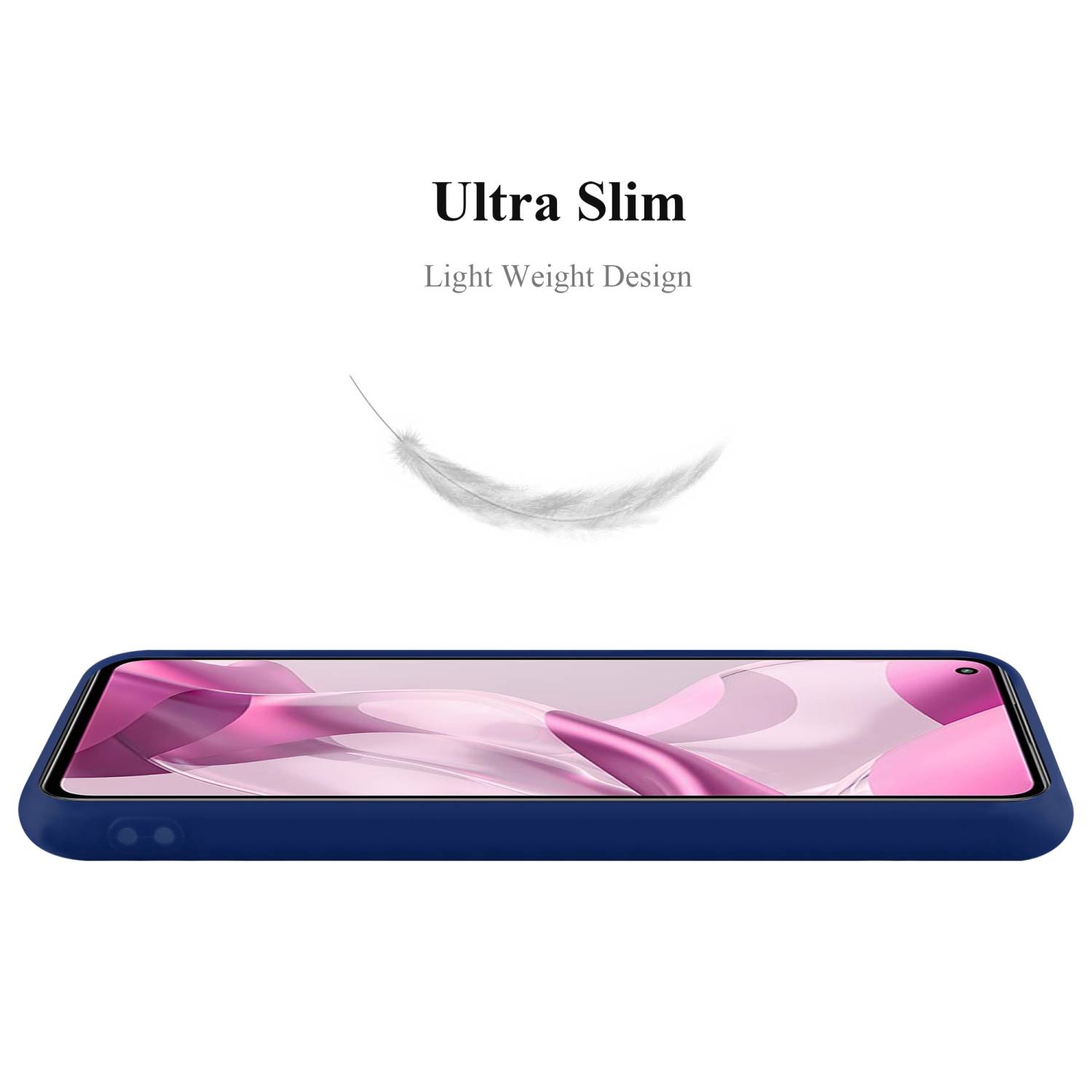 Cadorabo Hülle für Xiaomi Mi 11 LITE (4G / 5G) / 11 LITE NE Schutzhülle in Blau Handyhülle TPU Silikon Etui Case Cover