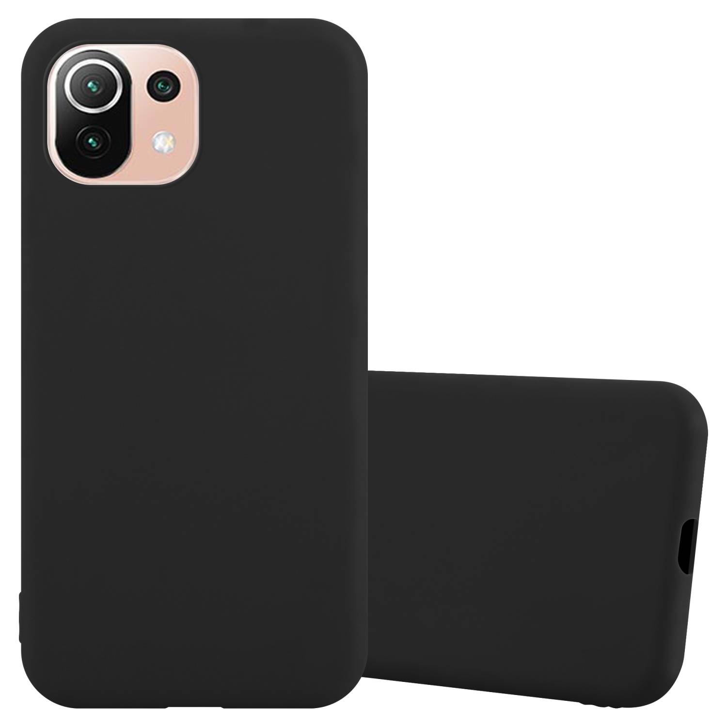 Cadorabo Hülle für Xiaomi Mi 11 LITE (4G / 5G) / 11 LITE NE Schutzhülle in Schwarz Handyhülle TPU Silikon Etui Case
