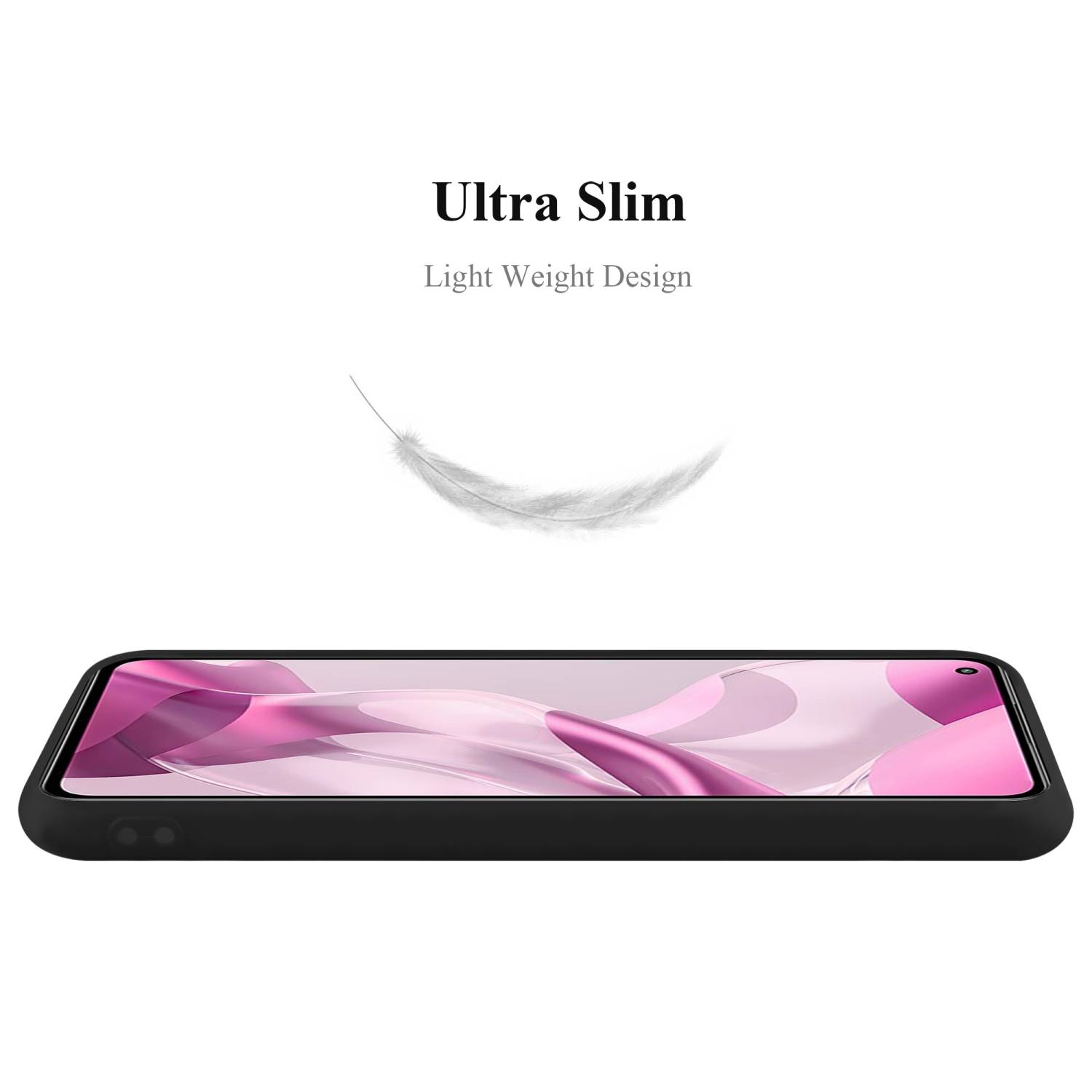 Cadorabo Hülle für Xiaomi Mi 11 LITE (4G / 5G) / 11 LITE NE Schutzhülle in Schwarz Handyhülle TPU Silikon Etui Case