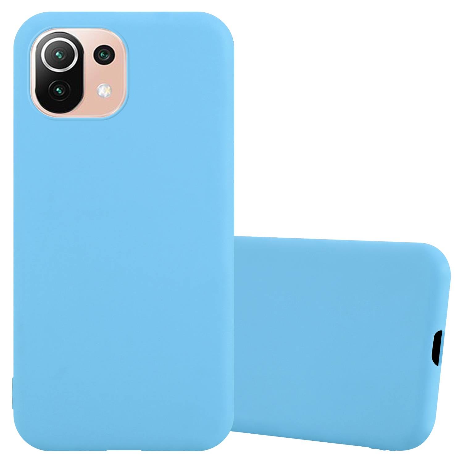 Cadorabo Hülle für Xiaomi Mi 11 LITE (4G / 5G) / 11 LITE NE Schutzhülle in Blau Handyhülle TPU Silikon Etui Case Cover