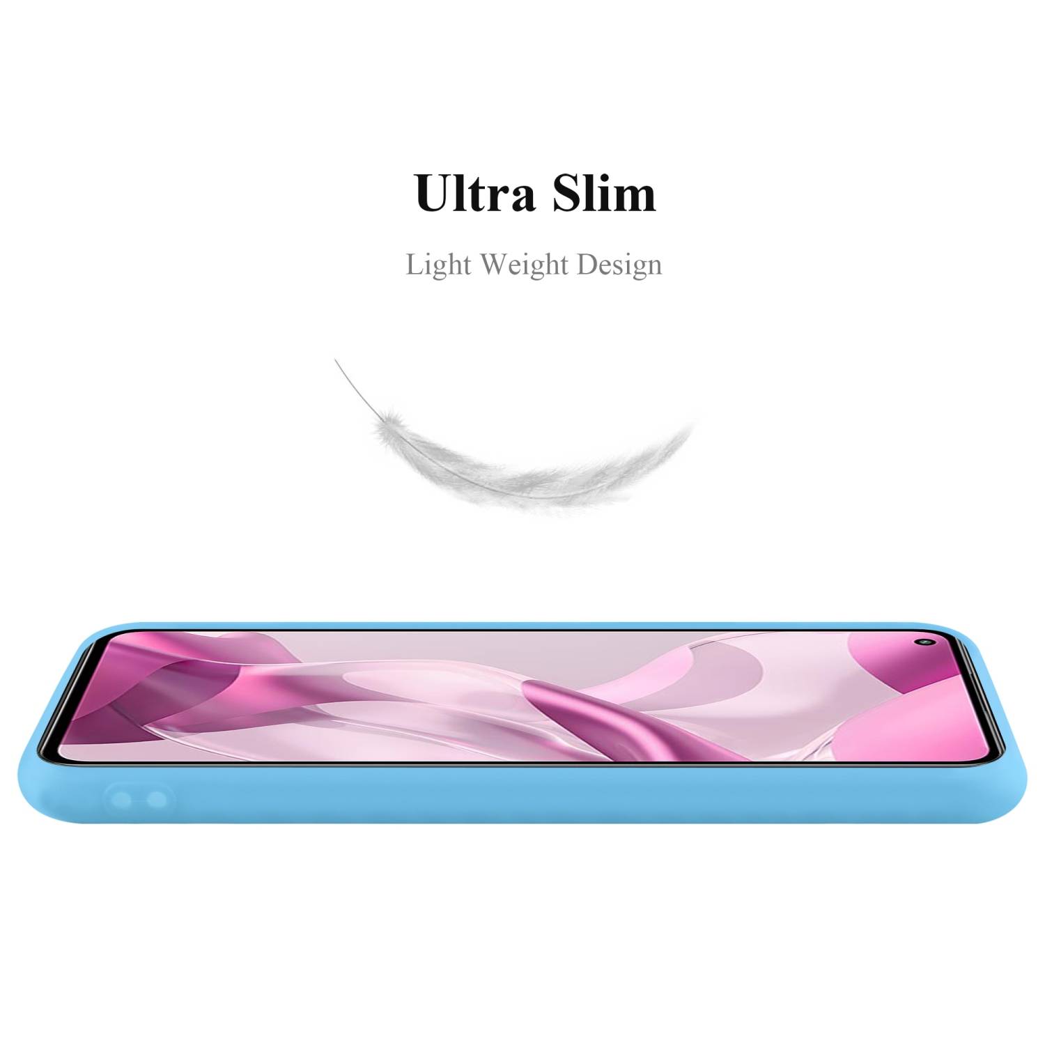 Cadorabo Hülle für Xiaomi Mi 11 LITE (4G / 5G) / 11 LITE NE Schutzhülle in Blau Handyhülle TPU Silikon Etui Case Cover