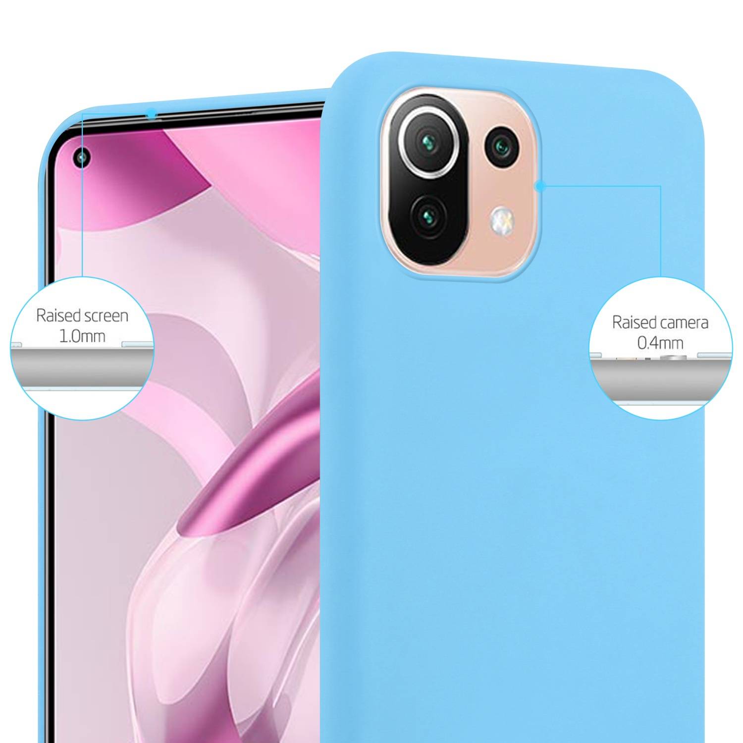 Cadorabo Hülle für Xiaomi Mi 11 LITE (4G / 5G) / 11 LITE NE Schutzhülle in Blau Handyhülle TPU Silikon Etui Case Cover