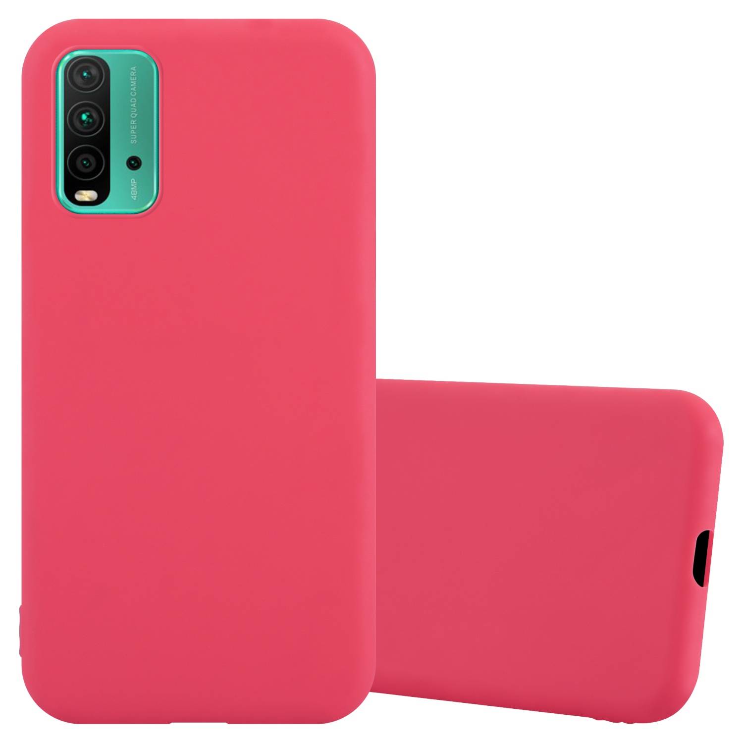 Cadorabo Hülle für Xiaomi RedMi 9T / POCO M3 Schutzhülle in Rot Handyhülle TPU Silikon Etui Case Cover