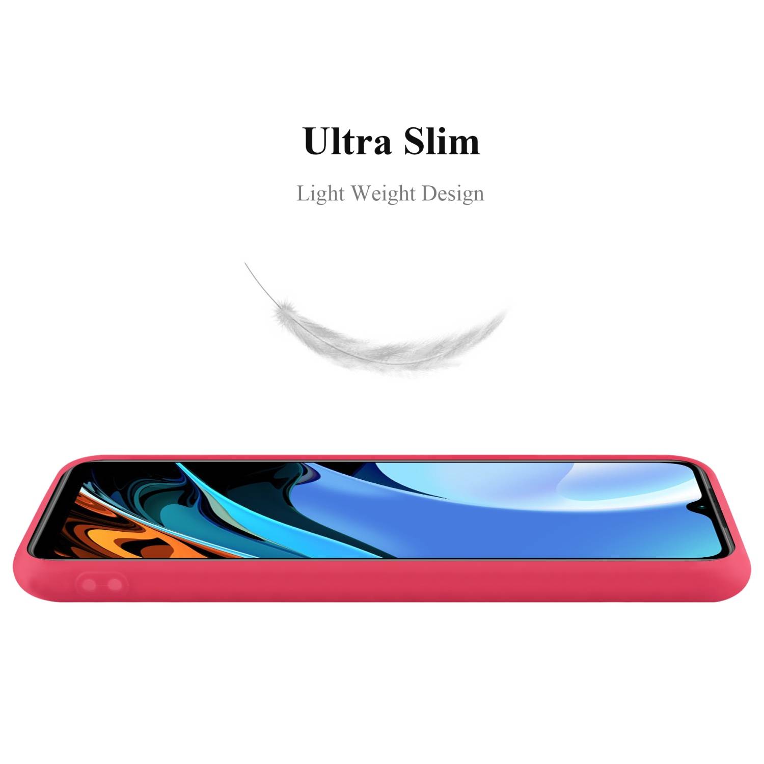 Cadorabo Hülle für Xiaomi RedMi 9T / POCO M3 Schutzhülle in Rot Handyhülle TPU Silikon Etui Case Cover