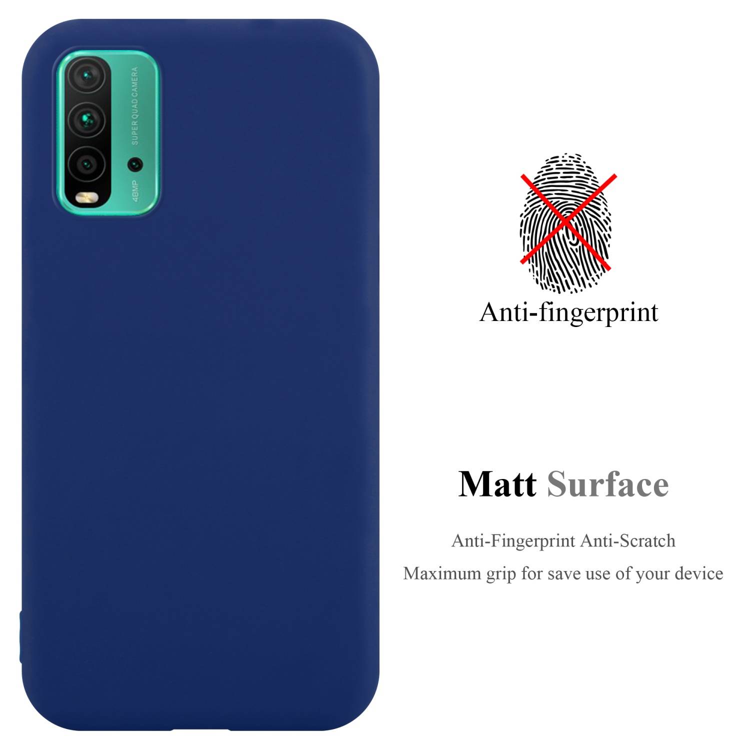 Cadorabo Hülle für Xiaomi RedMi 9T / POCO M3 Schutzhülle in Blau Handyhülle TPU Silikon Etui Case Cover