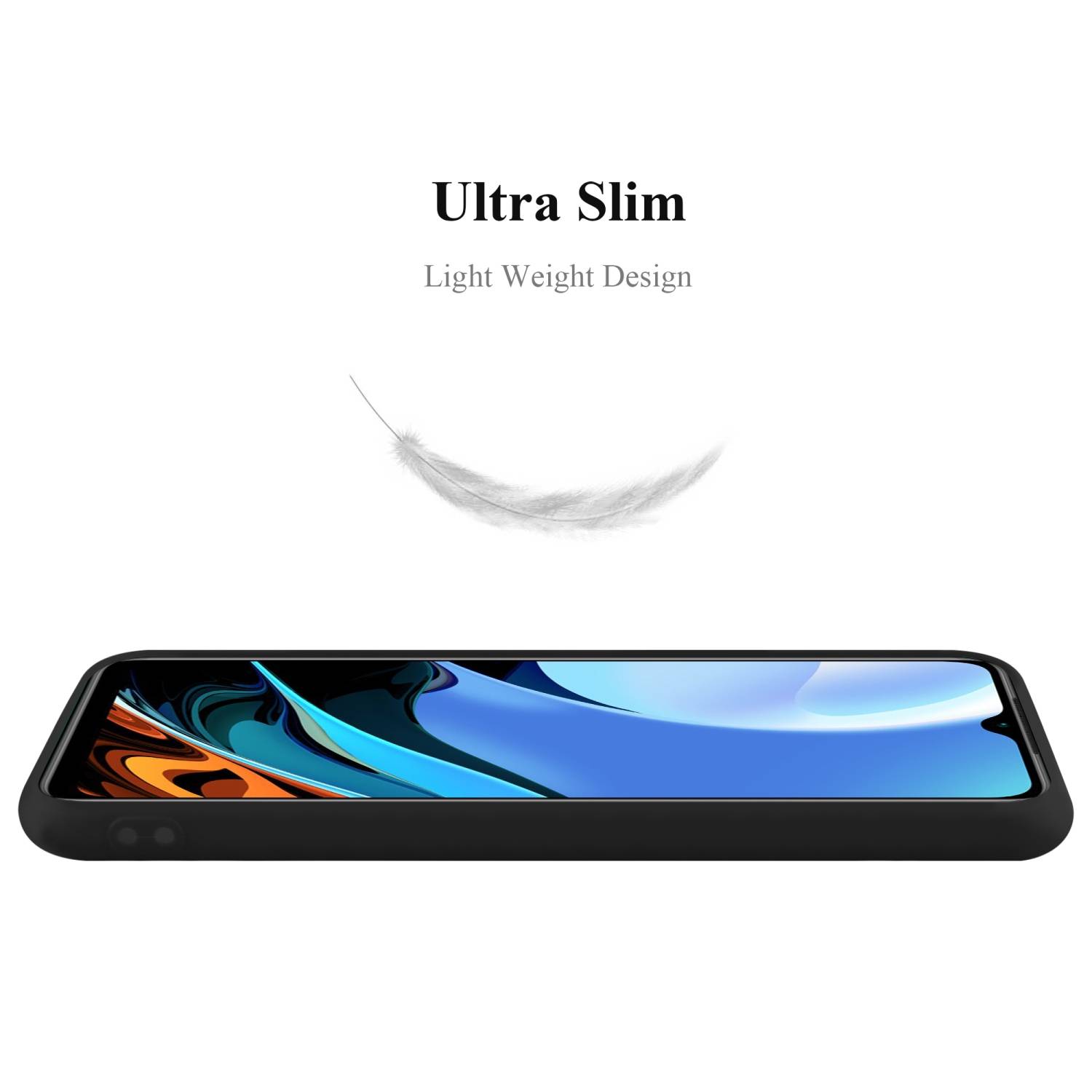Cadorabo Hülle für Xiaomi RedMi 9T / POCO M3 Schutzhülle in Schwarz Handyhülle TPU Silikon Etui Case Cover
