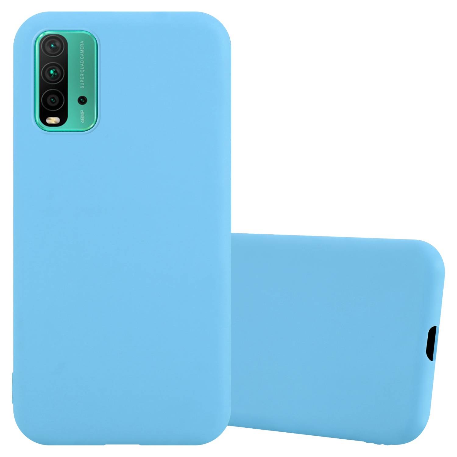 Cadorabo Hülle für Xiaomi RedMi 9T / POCO M3 Schutzhülle in Blau Handyhülle TPU Silikon Etui Case Cover