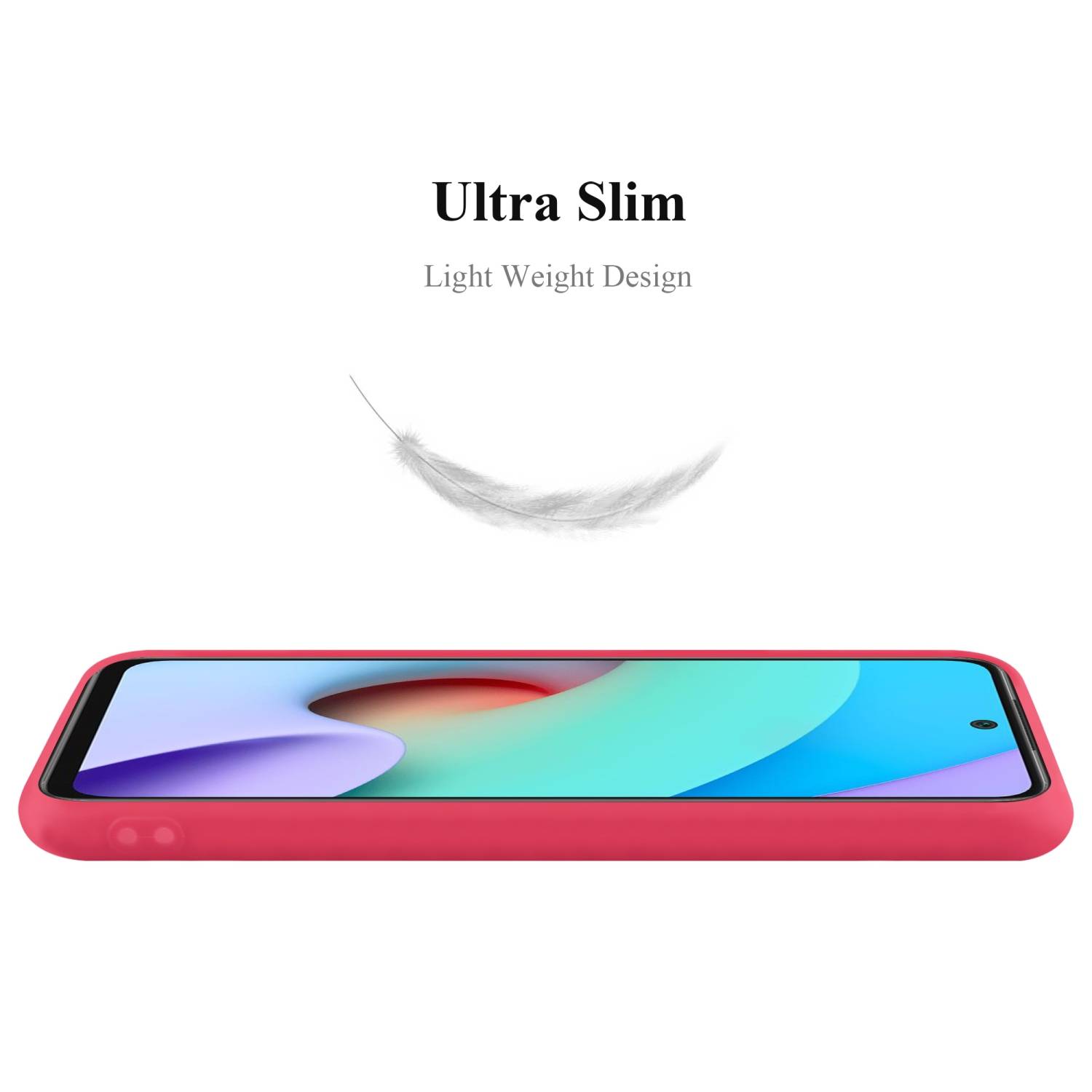 Cadorabo Hülle für Xiaomi RedMi 10 / RedMi NOTE 11 4G Schutzhülle in Rot Handyhülle TPU Silikon Etui Case Cover