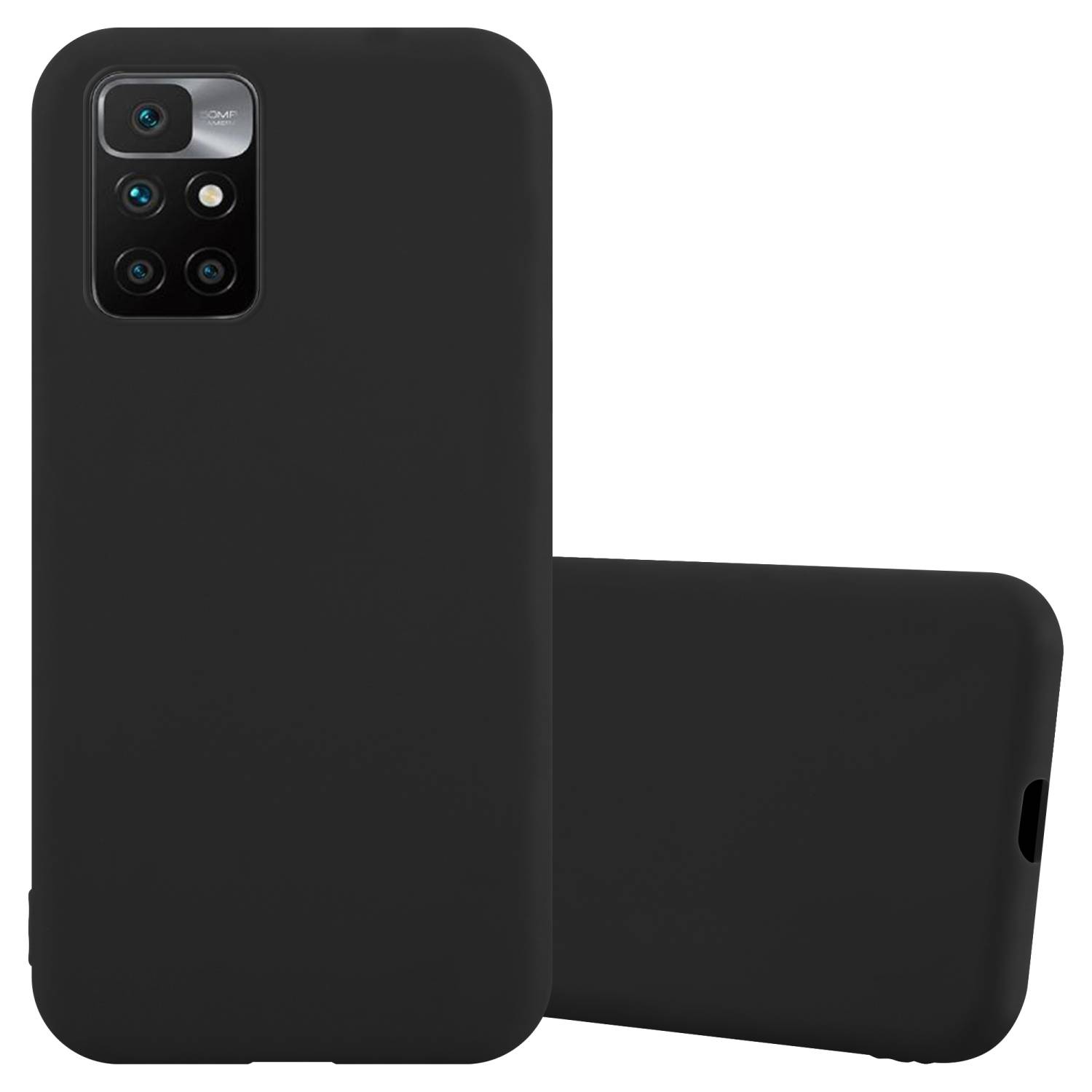 Cadorabo Hülle für Xiaomi RedMi 10 / RedMi NOTE 11 4G Schutzhülle in Schwarz Handyhülle TPU Silikon Etui Case Cover