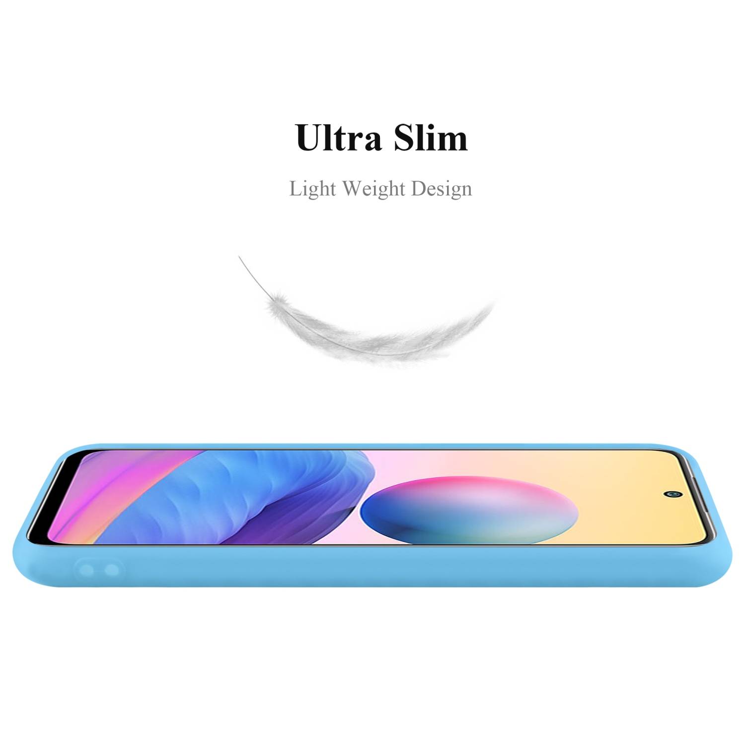 Cadorabo Hülle für Xiaomi RedMi NOTE 10 5G / POCO M3 PRO 5G Schutzhülle in Blau Handyhülle TPU Silikon Etui Case Cover