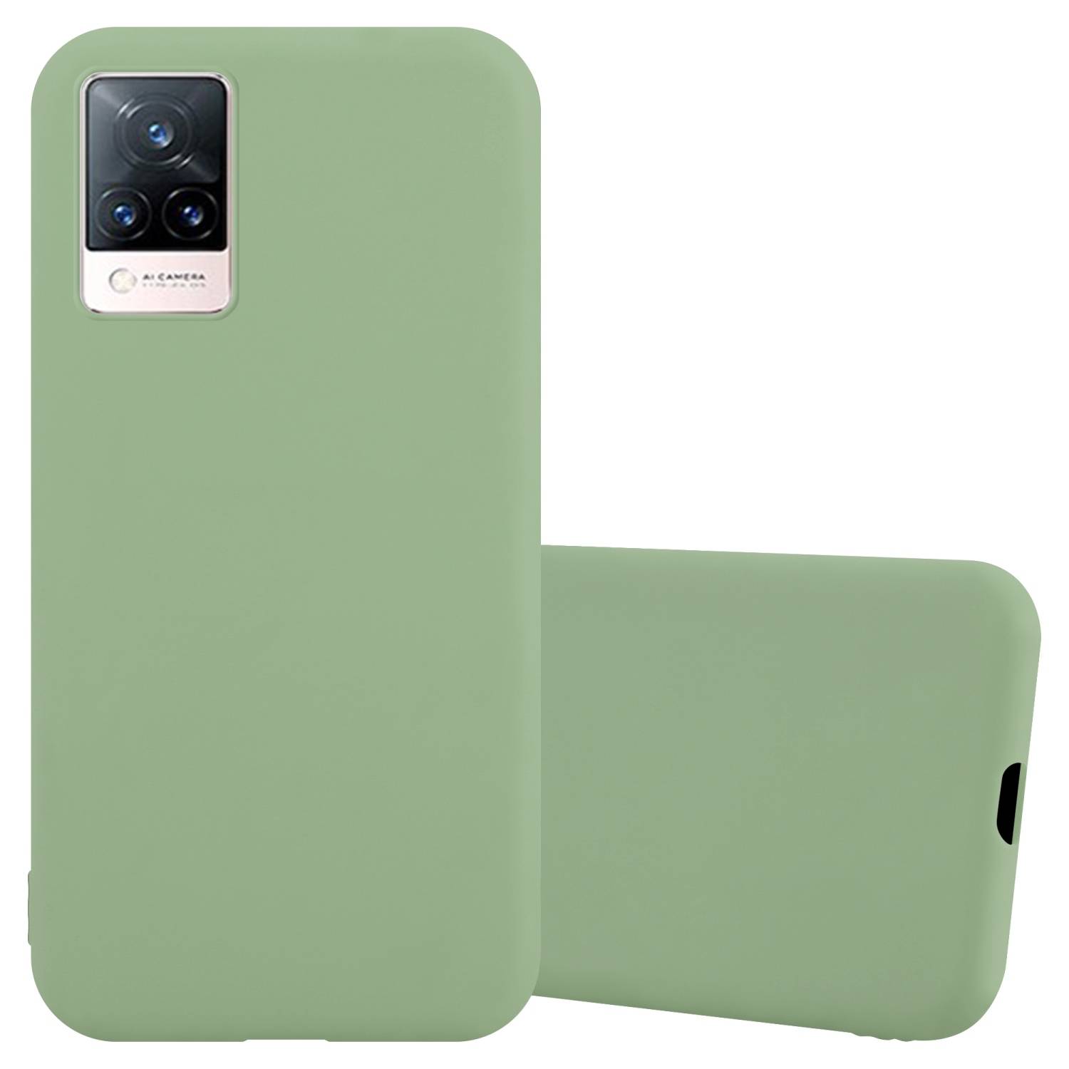 Cadorabo Hülle für Vivo V21 4G / 5G Schutzhülle in Grün Handyhülle TPU Silikon Etui Case Cover
