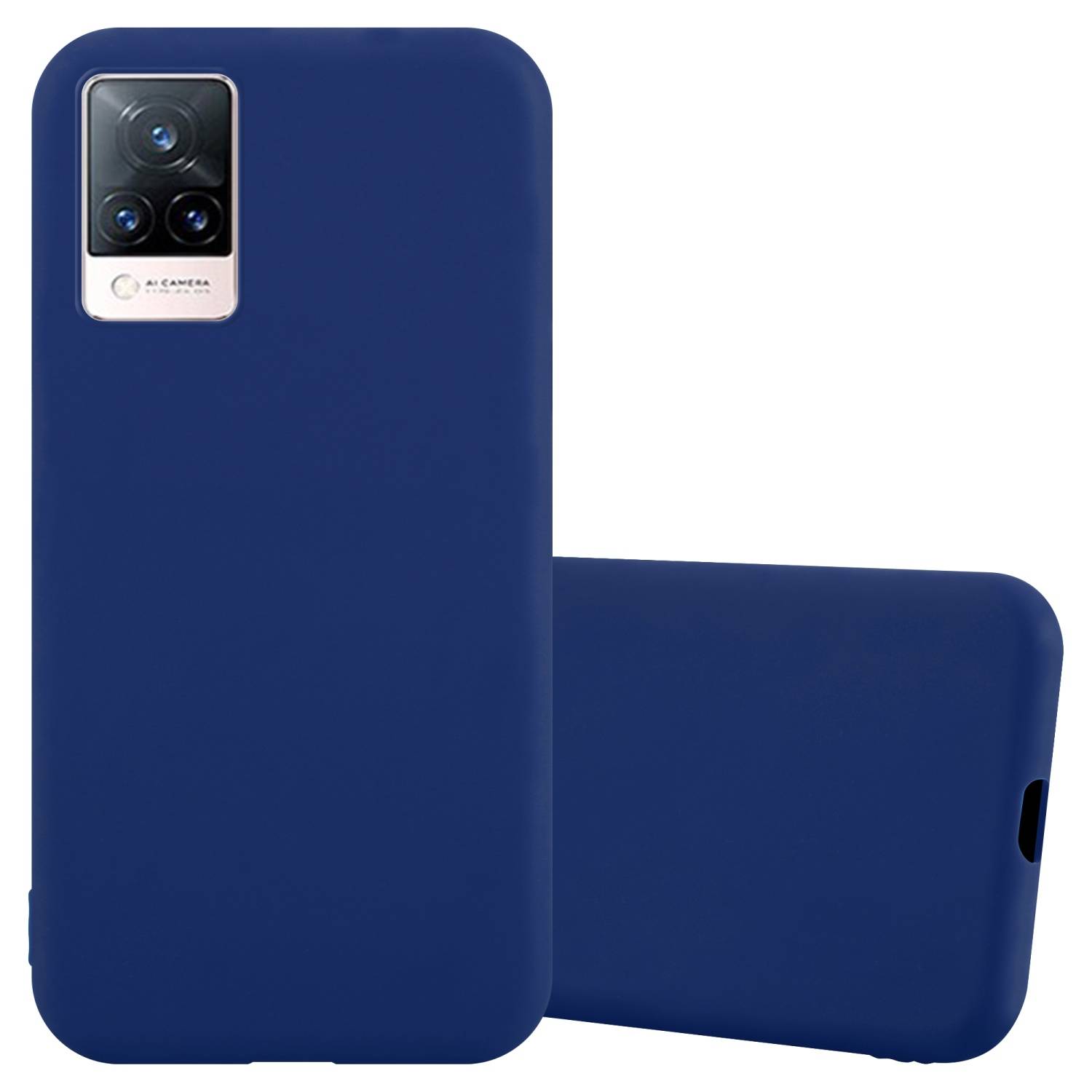Cadorabo Hülle für Vivo V21 4G / 5G Schutzhülle in Blau Handyhülle TPU Silikon Etui Case Cover