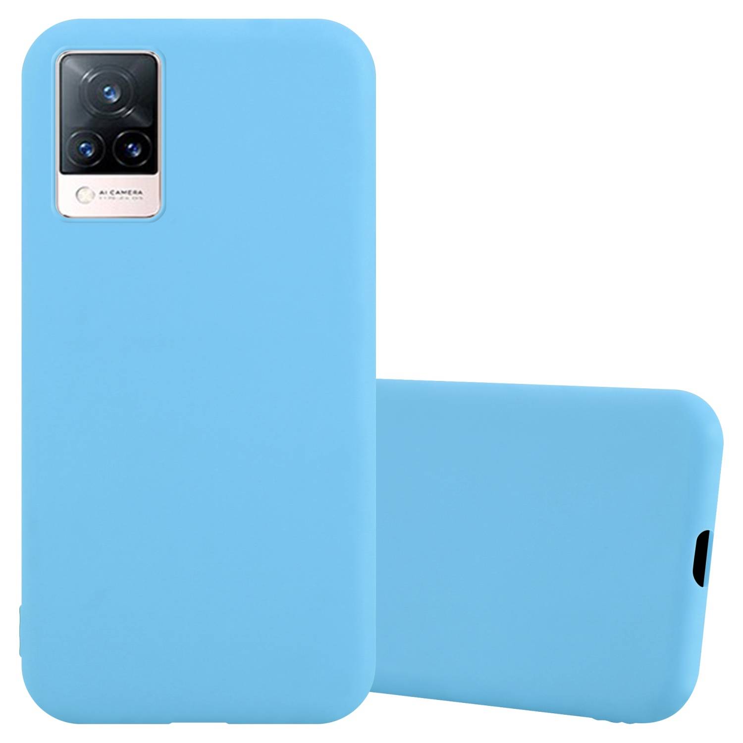 Cadorabo Hülle für Vivo V21 4G / 5G Schutzhülle in Blau Handyhülle TPU Silikon Etui Case Cover