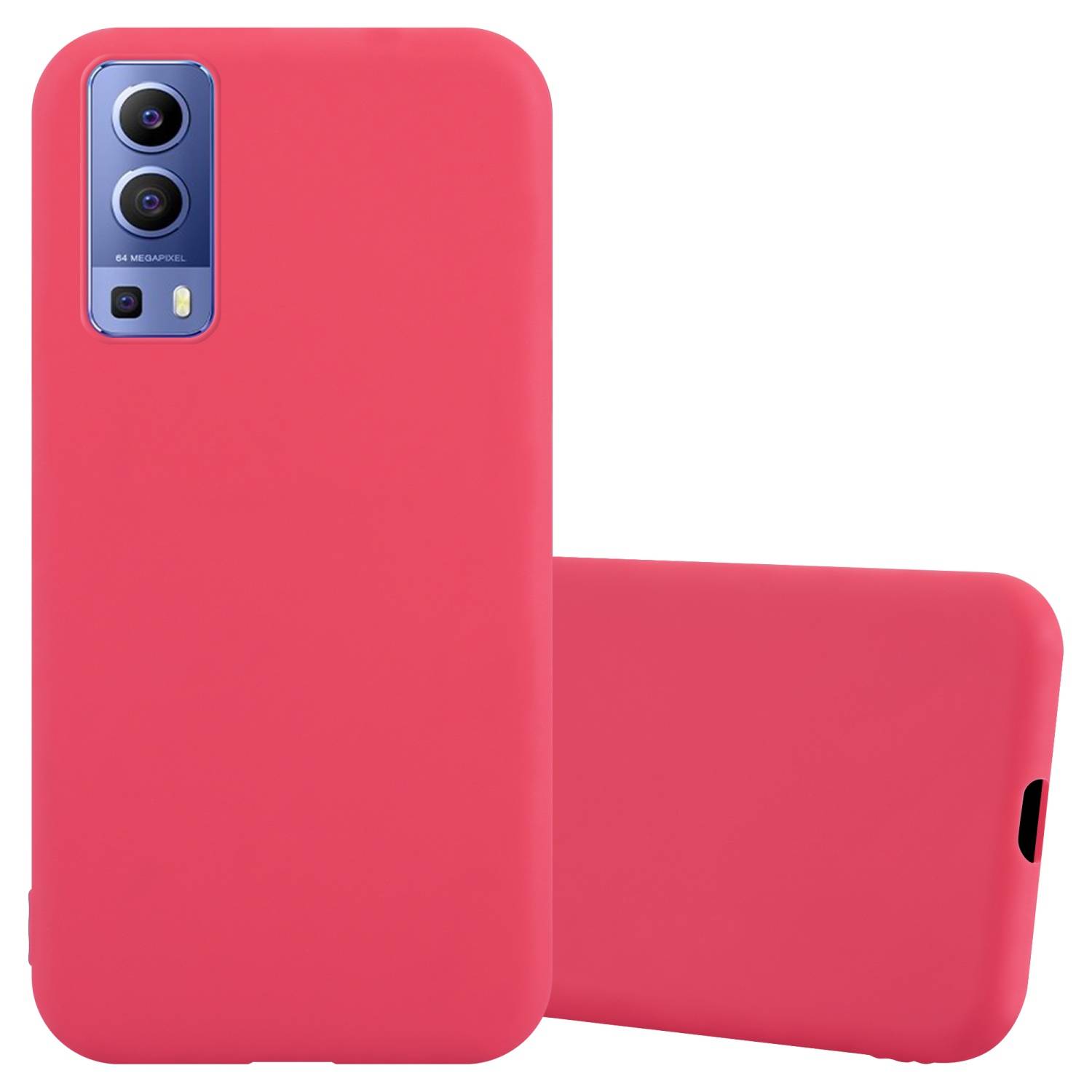 Cadorabo Hülle für Vivo Y52 5G / Y72 5G Schutzhülle in Rot Handyhülle TPU Silikon Etui Case Cover
