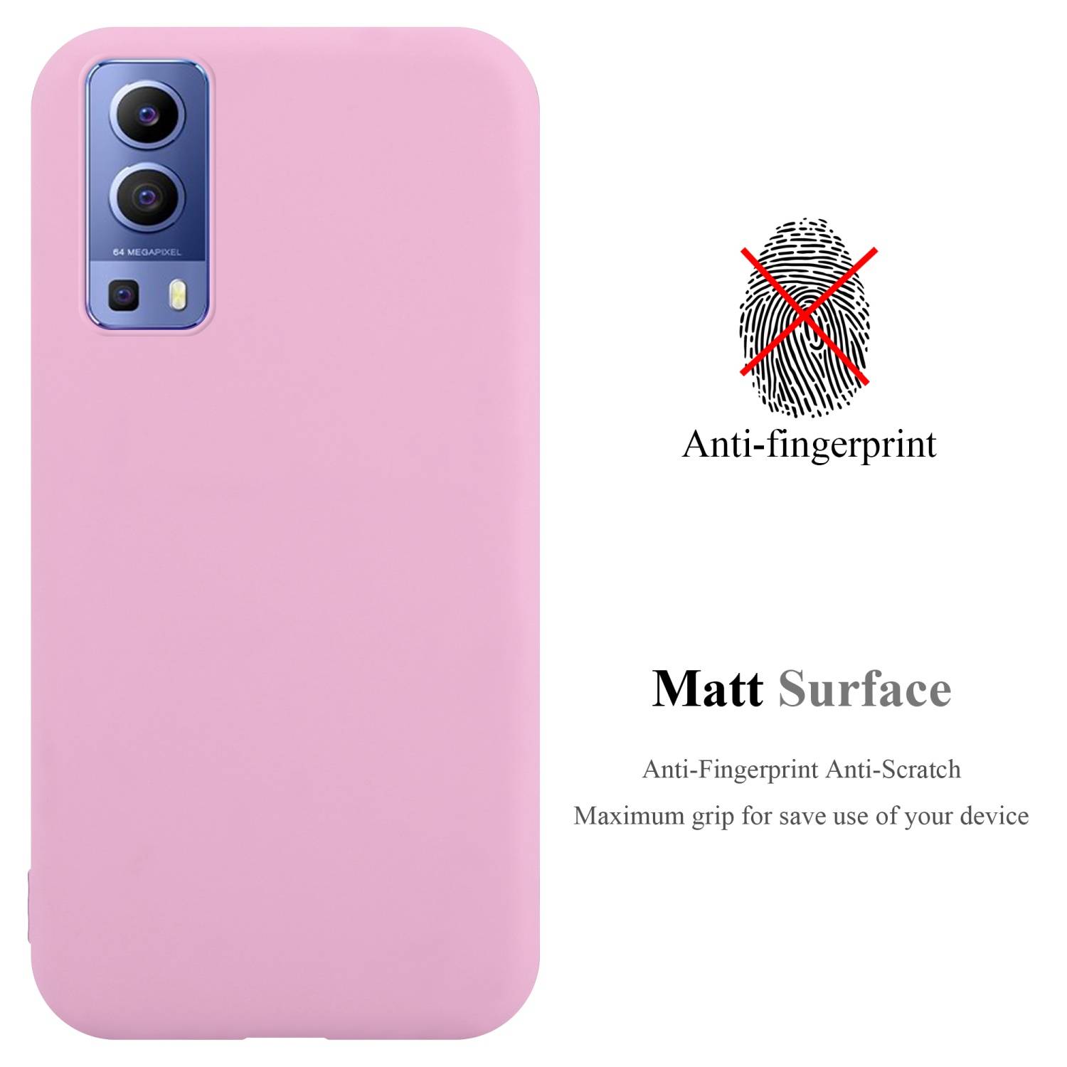 Cadorabo Hülle für Vivo Y52 5G / Y72 5G Schutzhülle in Rosa Handyhülle TPU Silikon Etui Case Cover
