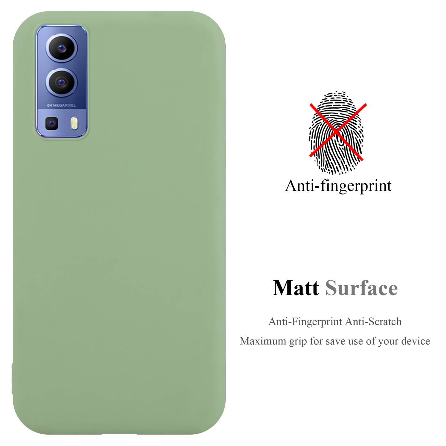 Cadorabo Hülle für Vivo Y52 5G / Y72 5G Schutzhülle in Grün Handyhülle TPU Silikon Etui Case Cover