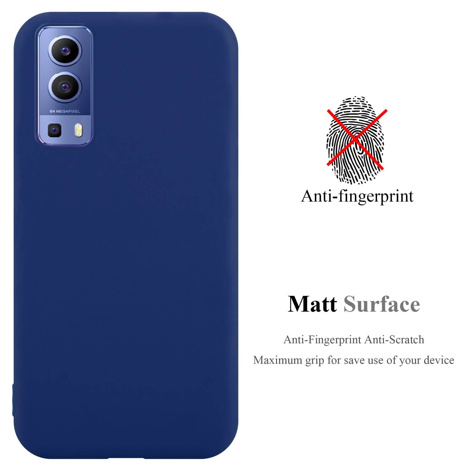 Cadorabo Hülle für Vivo Y52 5G / Y72 5G Schutzhülle in Blau Handyhülle TPU Silikon Etui Case Cover