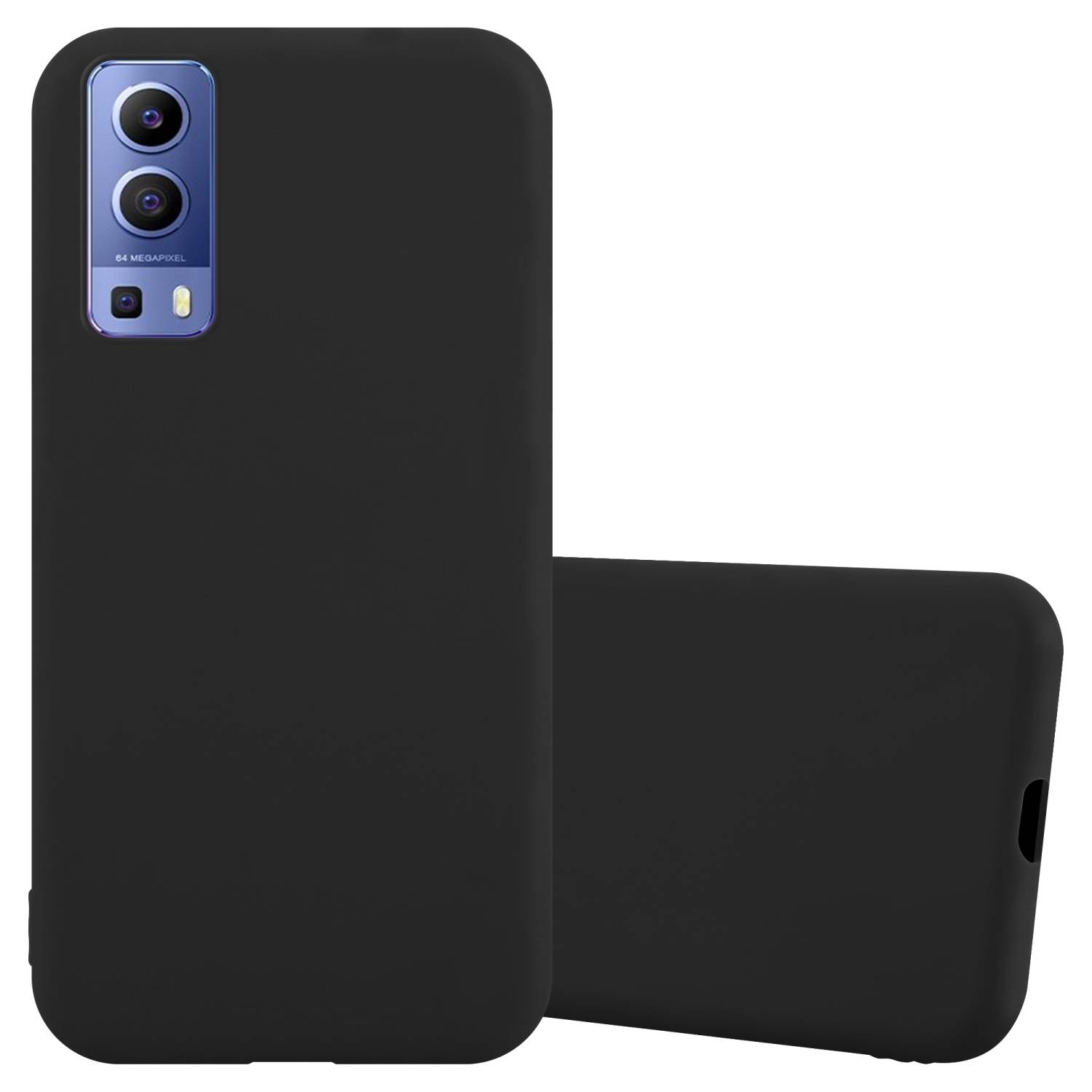 Cadorabo Hülle für Vivo Y52 5G / Y72 5G Schutzhülle in Schwarz Handyhülle TPU Silikon Etui Case Cover