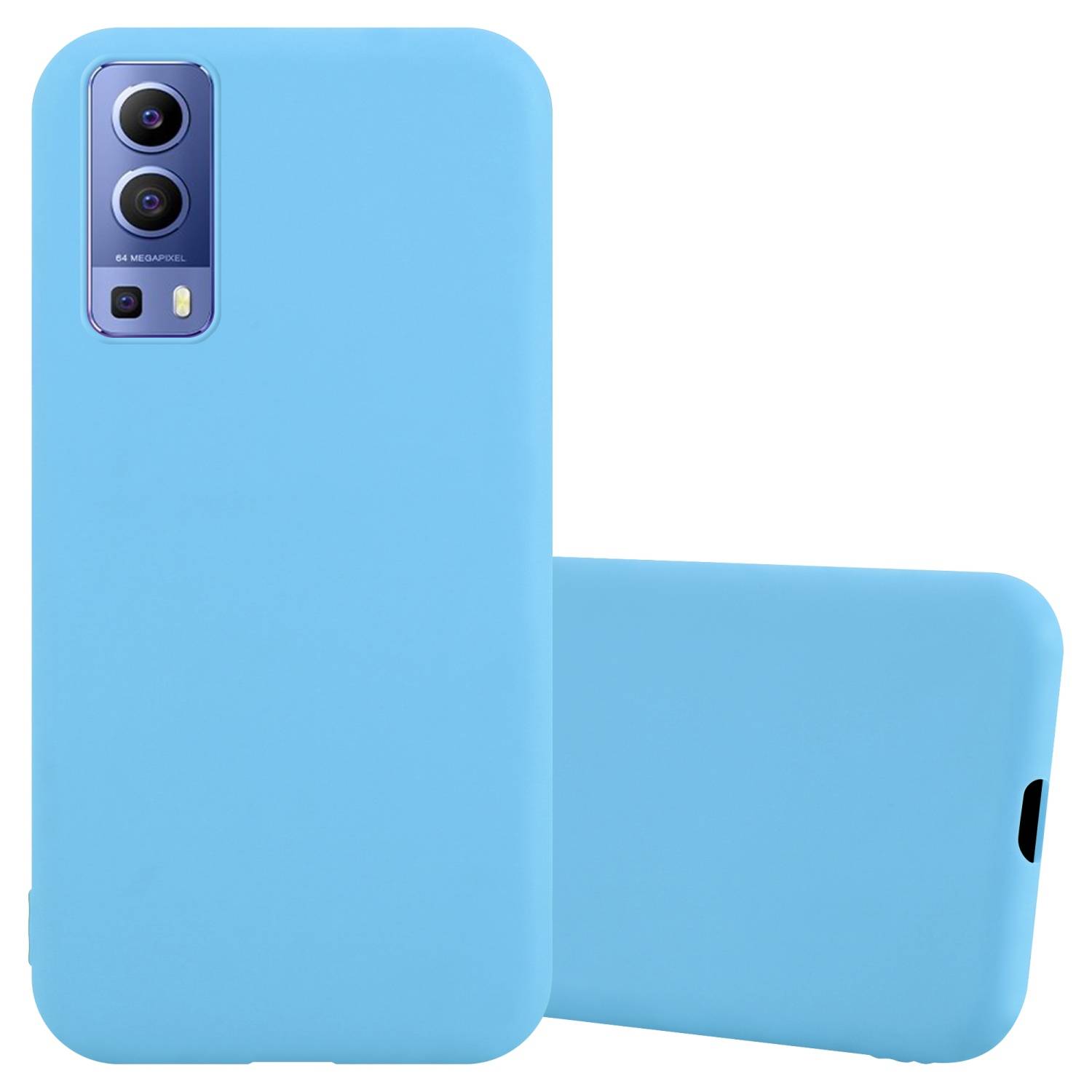 Cadorabo Hülle für Vivo Y52 5G / Y72 5G Schutzhülle in Blau Handyhülle TPU Silikon Etui Case Cover