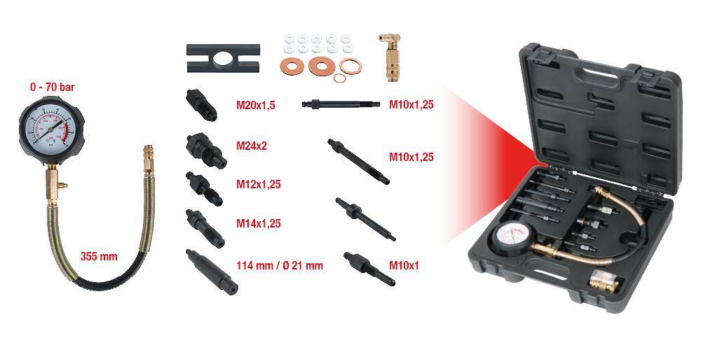 KS TOOLS Kompressions-Druckprfgert, 13-tlg