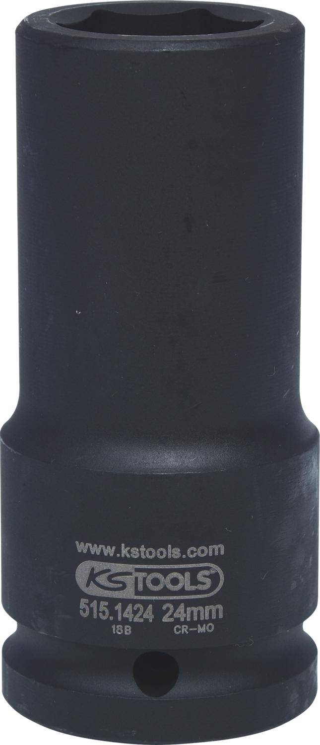 KS TOOLS 3/4" Sechskant-Kraft-Stecknuss, lang, 24mm