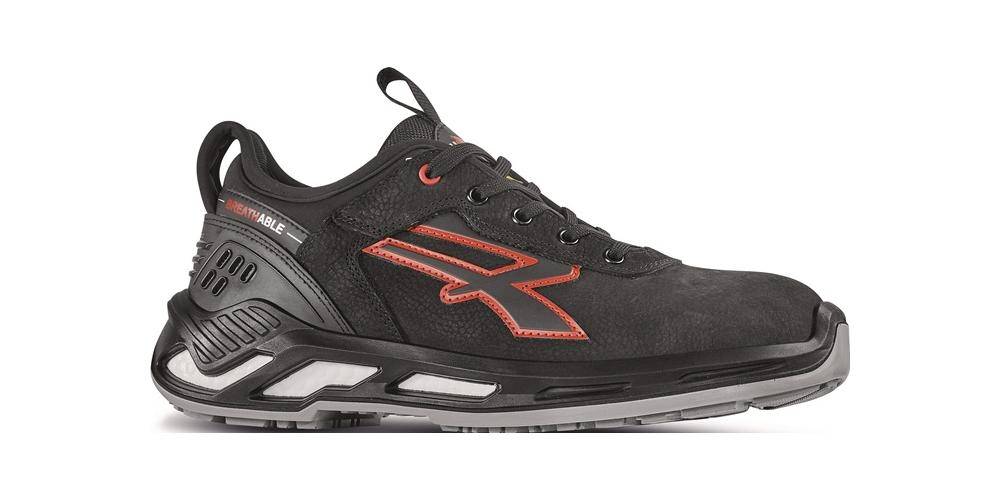 U-Power Sicherheitsschuh TUCKER Größe 45 W. 11 schwarz/rot gemilltes