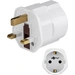 Reiseadapter, Schutzkontaktbuchse (Typ F, CEE 7/3)- UK 3-Pin-Stecker (Typ G, BS 8546), weiß Reiseadapter, Schutzkontaktbuchse (Typ F, CEE 7/3)- UK 3-Pin-Stecker (Typ G, BS 8546), weiß