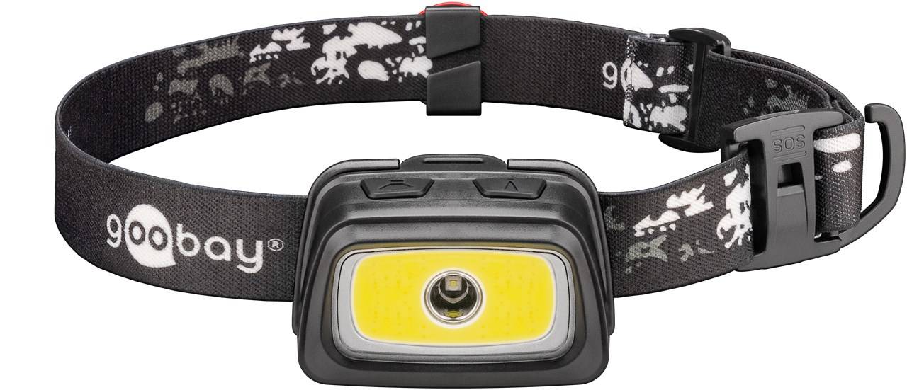 Goobay LED-Stirnlampe High Bright 240 - mit 240 lm und kalt-weißem Licht (6500 K), ideal für Freizeit, Sport, Camping, A
