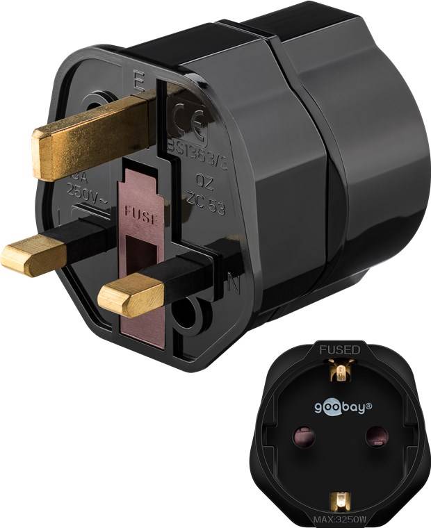 Wentronic Reiseadapter Europa auf UK 45352