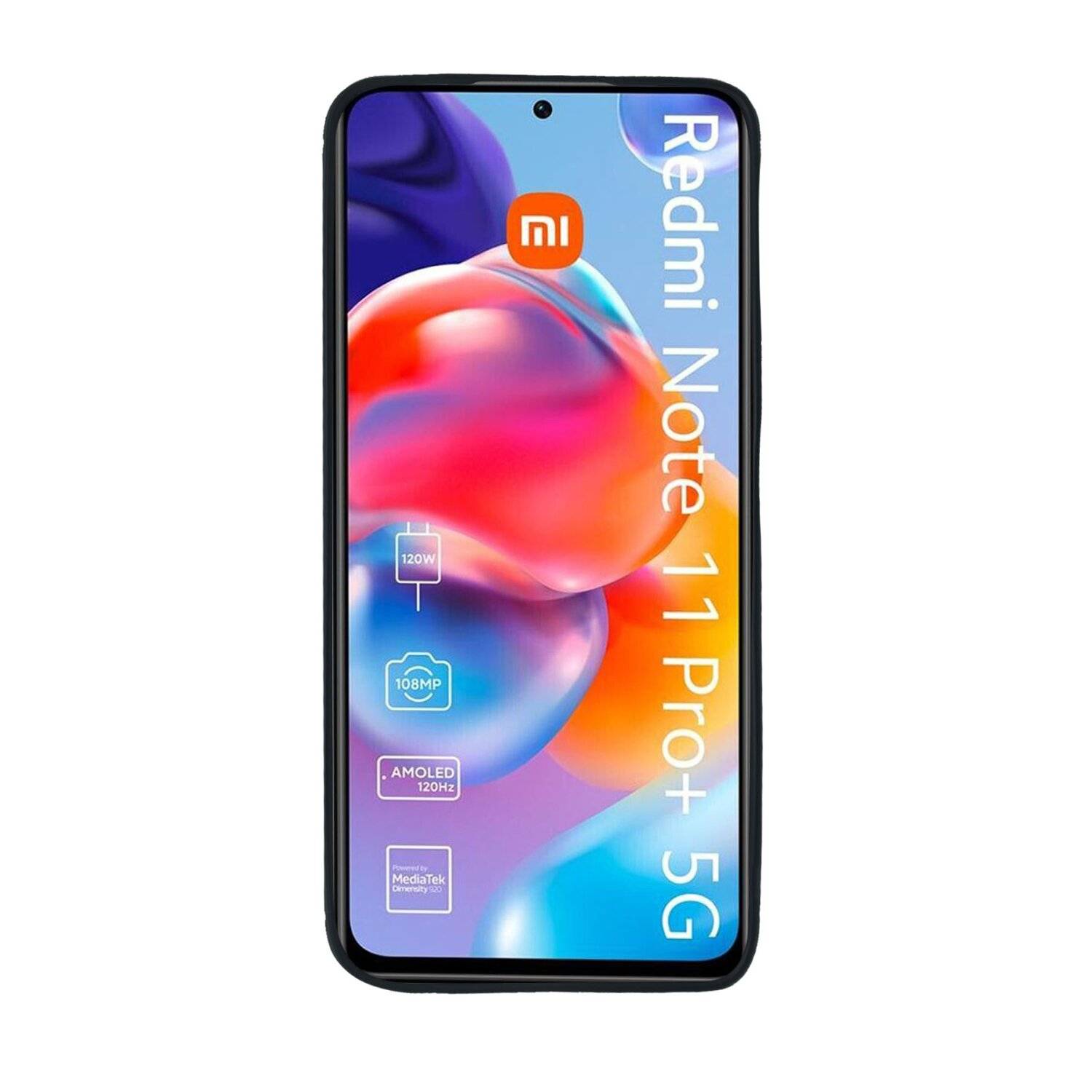 Silikon Hülle Carbon kompatibel mit XIAOMI REDMI NOTE 11 PRO PLUS 5G Case TPU Soft Handyhülle Cover Schutzhülle Schwarz
