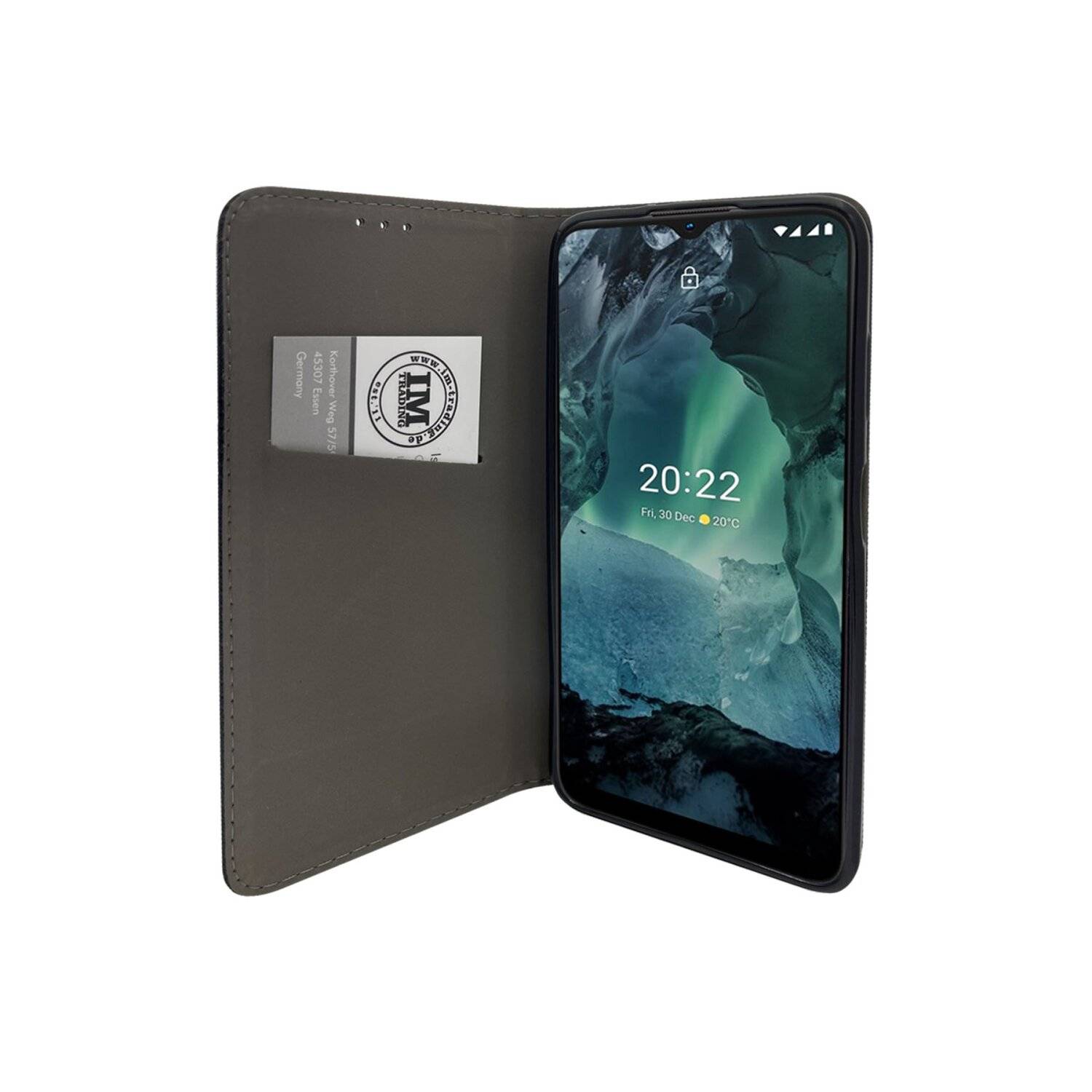Buch Tasche "Smart" kompatibel mit NOKIA G21 4G Handy Hülle Etui Brieftasche Schutzhülle mit Standfunktion, Kartenfach Schwarz
