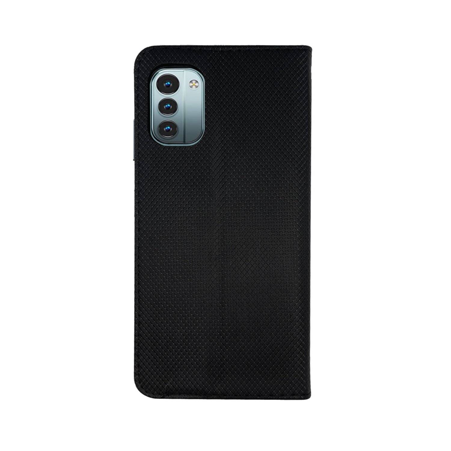 Buch Tasche "Smart" kompatibel mit NOKIA G21 4G Handy Hülle Etui Brieftasche Schutzhülle mit Standfunktion, Kartenfach Schwarz